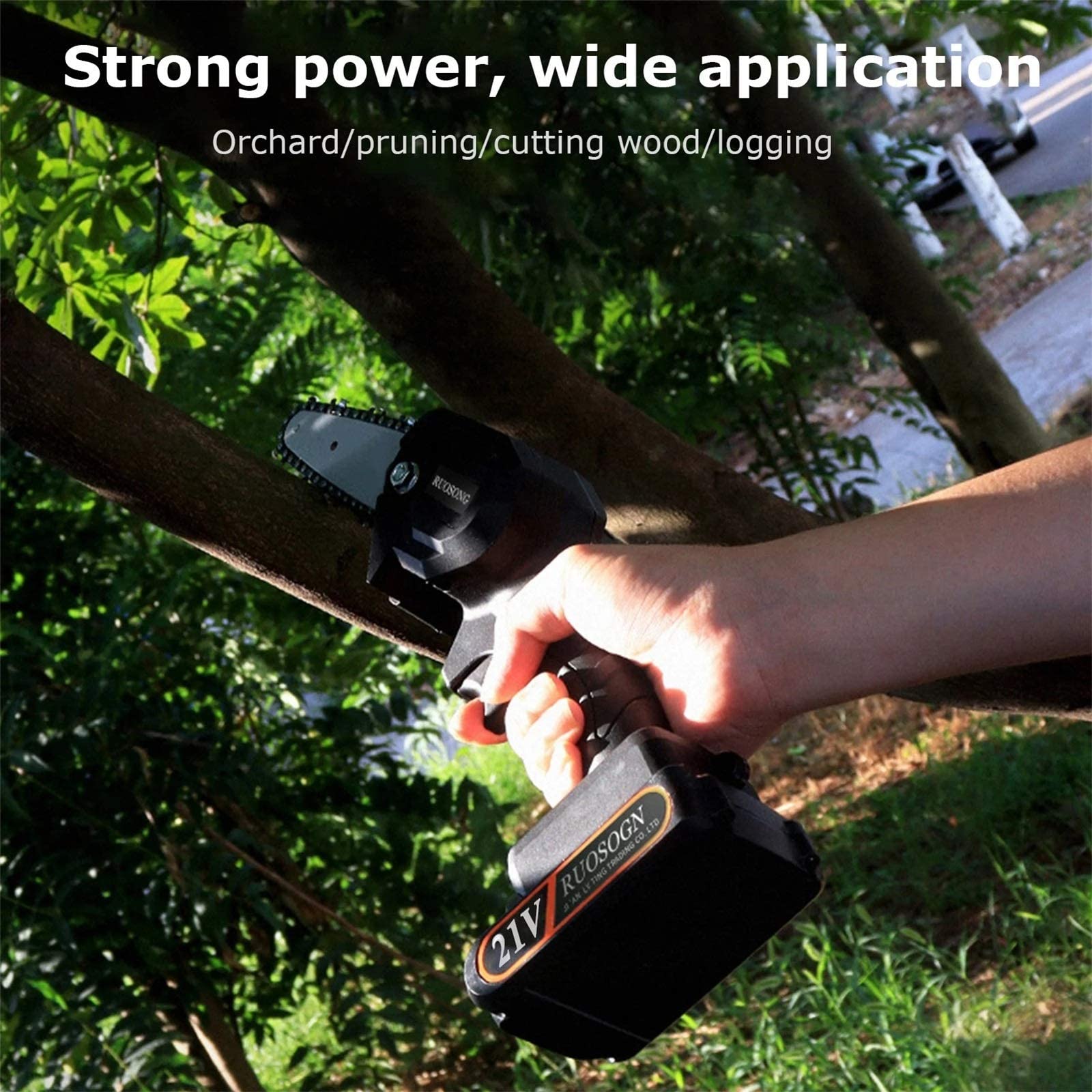 Cordless Electric Pruning Saw - 500W Rechargeable Mini Chainsaw for Tree Trimming & Garden Maintenance | Perfect for DIY Landscaping, Branch Cutting & Woodworking Projects