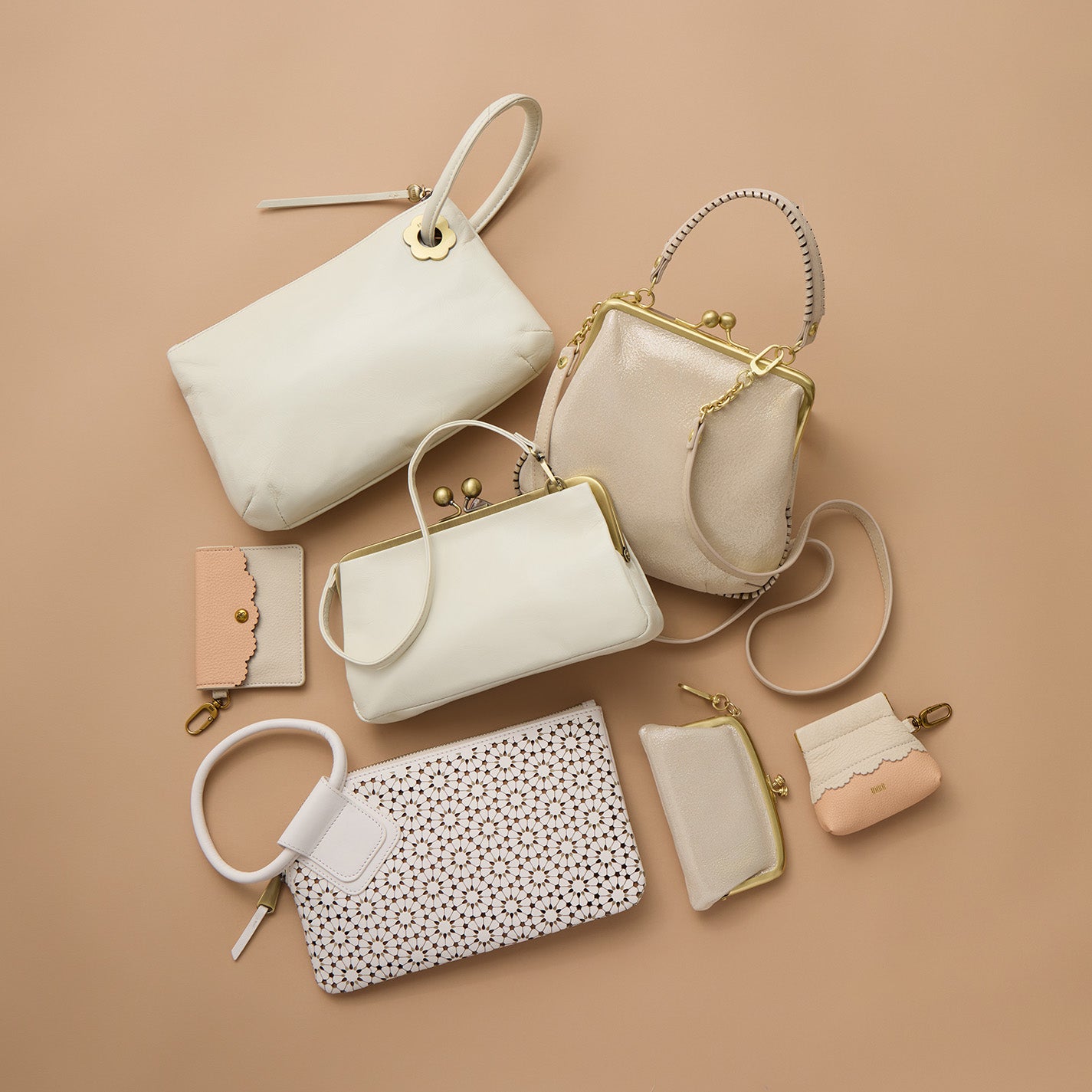 Pebbled Leather Tabby Flap Card Case in Birch - Stylish and Compact Wallet for Everyday Use, Travel & Business