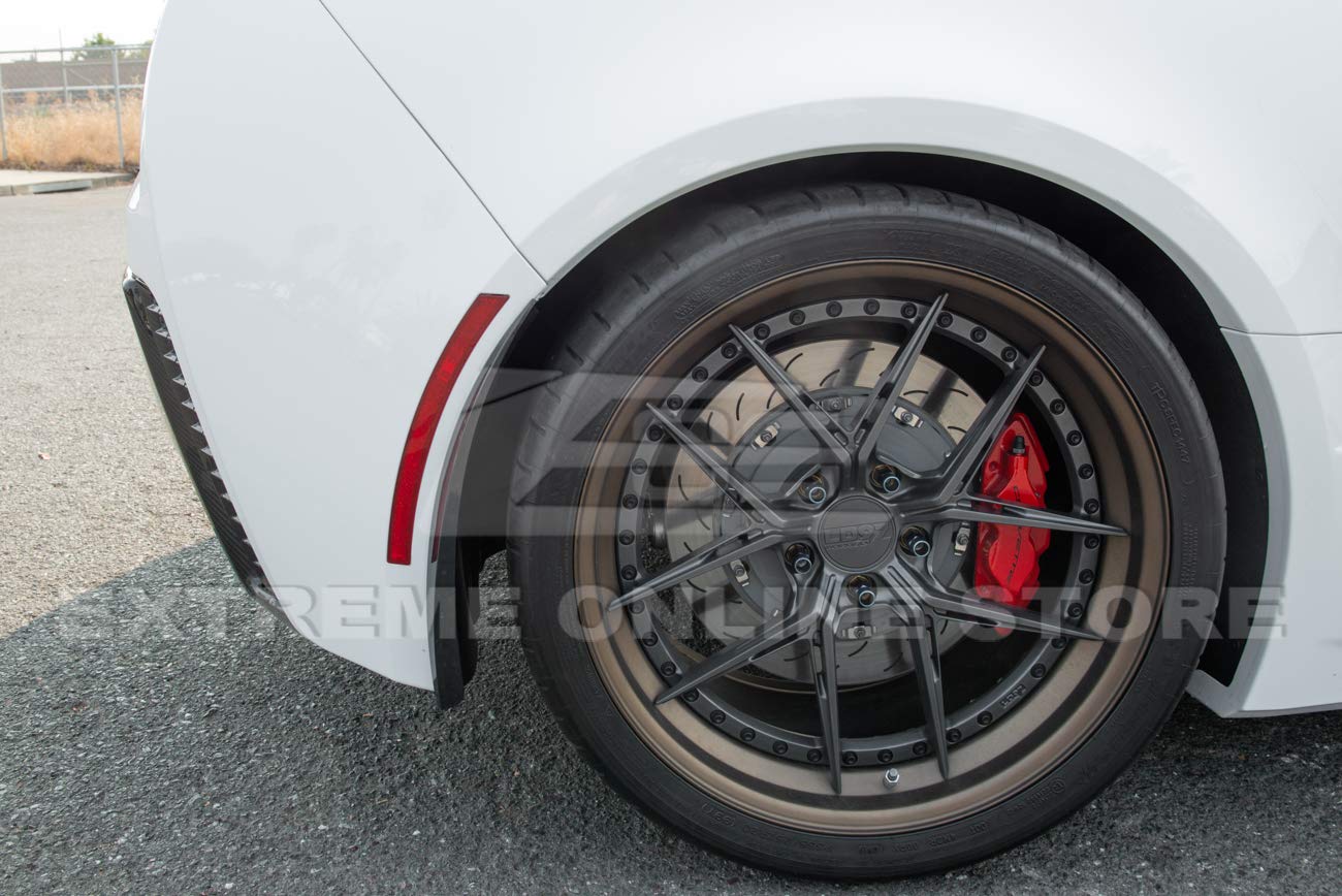 2014-2019 Chevrolet Corvette C7 Splash Guards - GM Factory XL Extended Rear Mud Flaps Pair (ABS Plastic, Black) - Perfect for Road Trips & Wet Weather Protection