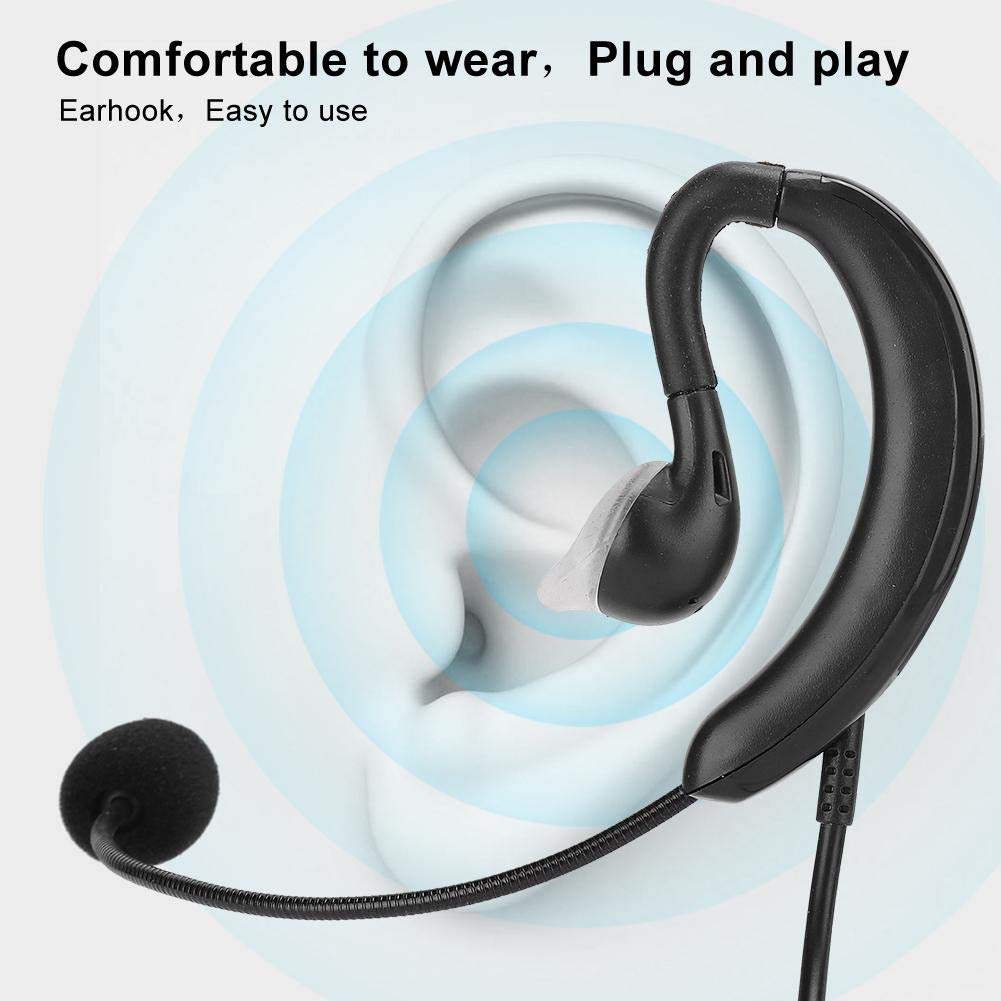 ASHATA USB Computer Headset with Ear Hook - Noise Cancelling Microphone for Skype, Zoom, Calls - One-Key Mute & Volume Control - Perfect for Remote Work, Online Classes & Gaming