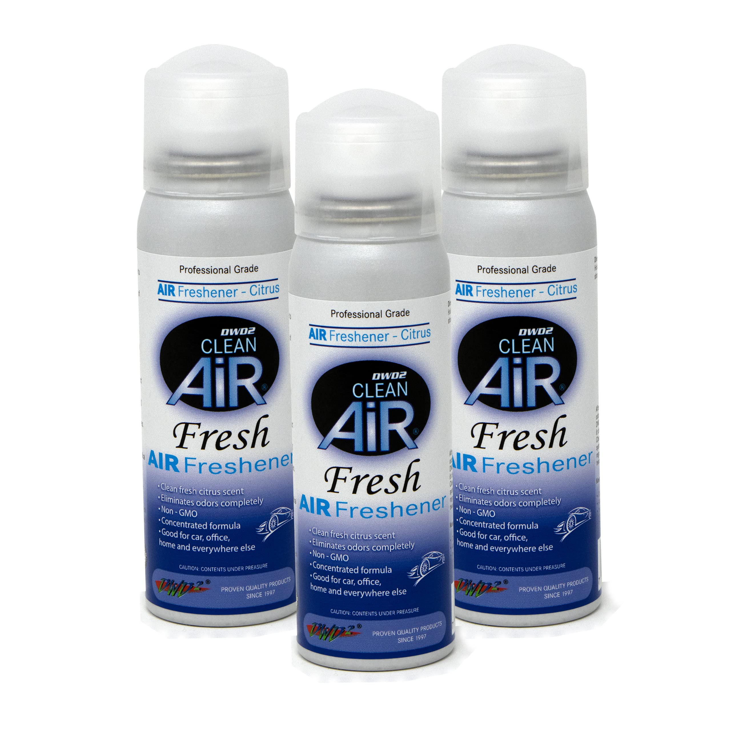 Clean Air® Fresh Citrus Air Freshener - 3 Pack | Natural Scent for Home, Car & Office | Eliminates Odors & Refreshes Air
