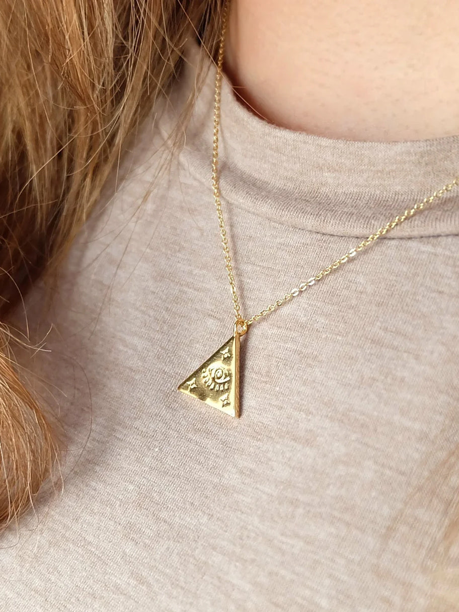 Augusta Jewelry Gold Plated Evil Eye Necklace Pendant - Protection Amulet for Women, Perfect Gift for Birthday, Wedding & Spiritual Occasions
