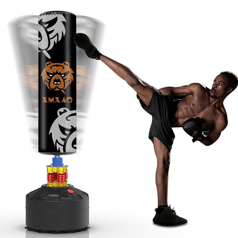 Freestanding Heavy Duty Punching Bag with Stand for Adults & Youth - Suction Cup Base for Stability - Perfect for Home, Office & Gym Workouts - Boxing, Kickboxing & MMA Training Equipment