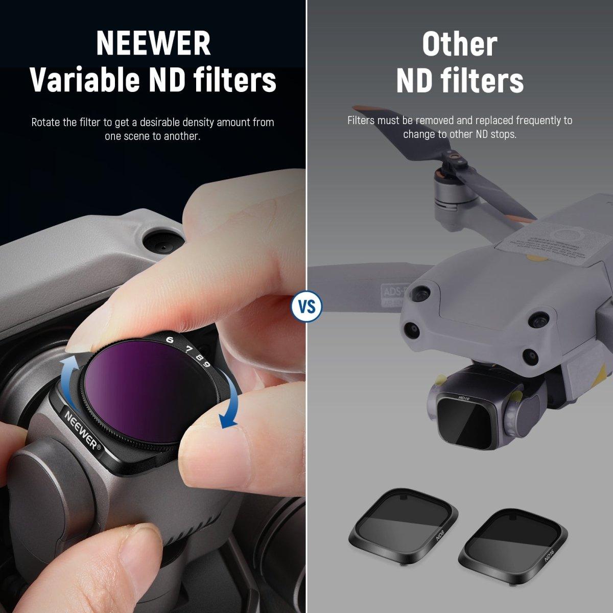 DJI Air 2S Variable ND Filter Set (2pcs) - Professional ND8-ND128 Lens Filters for Aerial Photography & Videography - Perfect for Sunny Days & Smooth Motion Capture