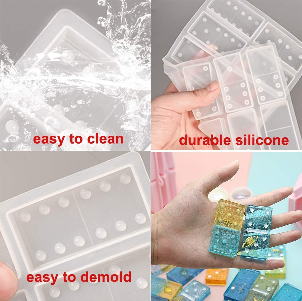 Premium Silicone Domino Molds for Resin Art - Double Six Epoxy Resin Game Molds, DIY Personalized Dominoes Crafting Kit - Perfect for Jewelry Making, Home Decor, and Board Game Accessories
