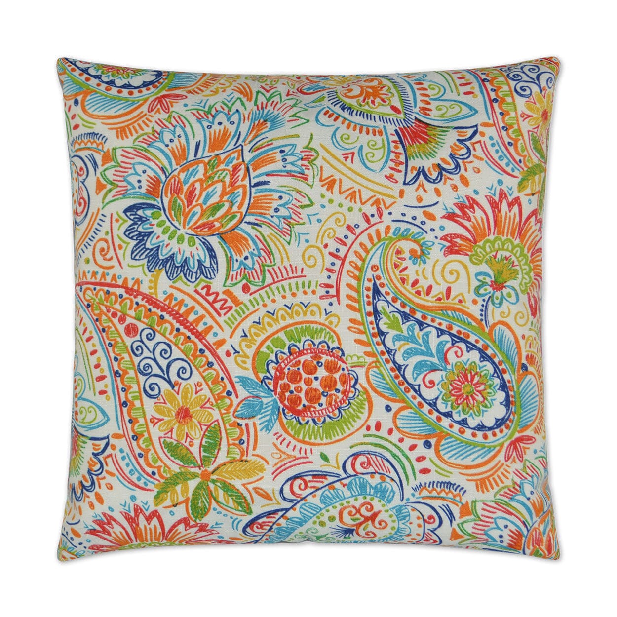 D.V. Kap 22x22 Outdoor Throw Pillow - Waterproof & UV Resistant Decorative Cushion Cover for Patio, Garden, Poolside - Gilford Festival Design - Perfect for Outdoor Furniture, Porch, Deck, and Backyard Decor