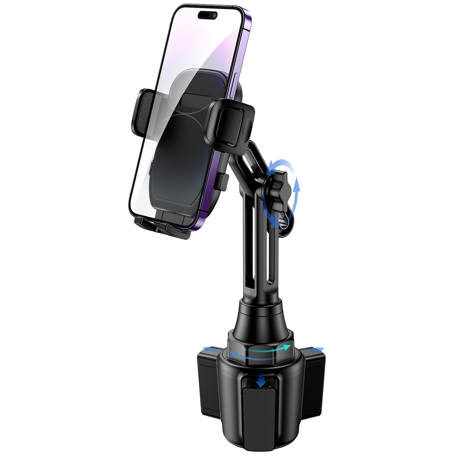 Upgraded Universal Car Cup Phone Mount Holder - Adjustable Long Neck for iPhone, Samsung, Google & All Smartphones | Perfect for Hands-Free Driving, GPS Navigation & Road Trips
