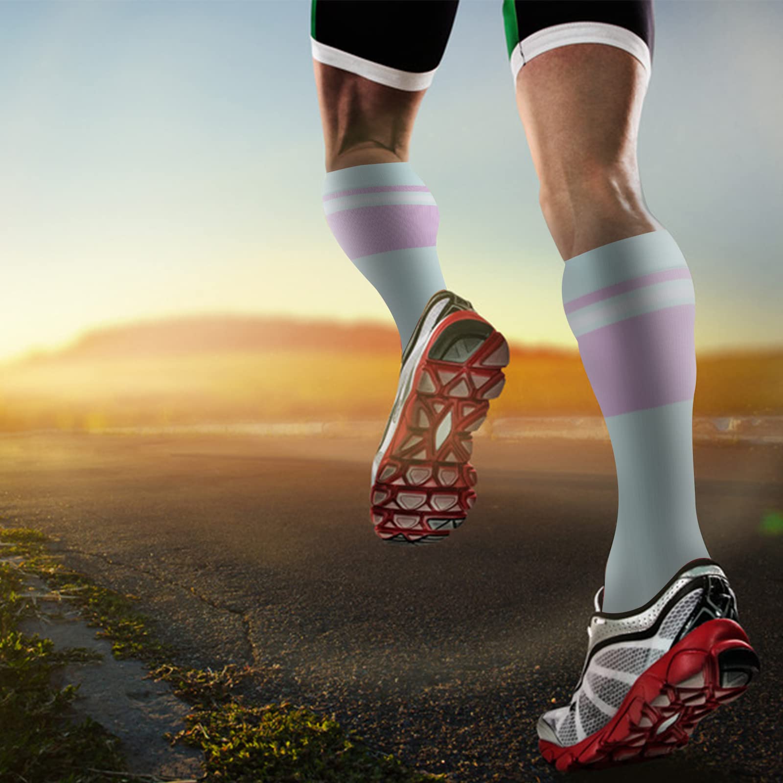 Fenglaoda Compression Socks for Women & Men - 3 Pairs Graduated Support Socks (15-20 mmHg) for Circulation, Nurses, Running & Travel - Comfortable Medical Socks for Varicose Veins & Swelling Relief