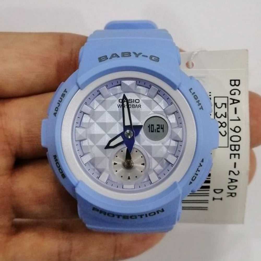 CASIO BABY-G BGA-190BE-2ADR Digital Quartz Women's Watch - Blue Resin Band, Shock Resistant, Water Resistant - Perfect for Sports, Outdoor Activities & Everyday Wear