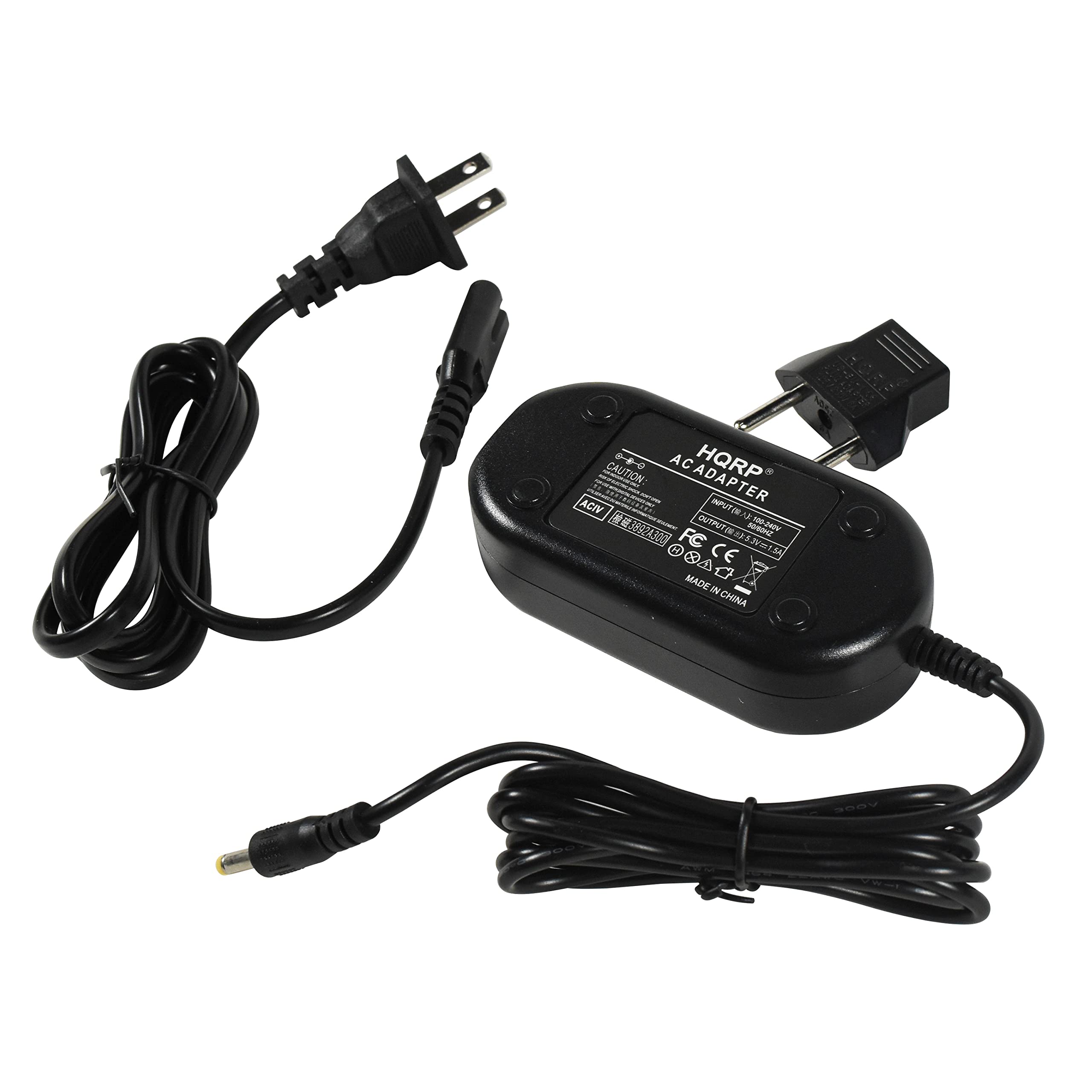 HQRP AC Adapter & Power Supply Charger Compatible with JVC GZ-V500 GZ-HM670 GZ-R10 GZ-R30 GZ-R70 Camcorder Models - Perfect for Travel, Home Videos & Professional Recording
