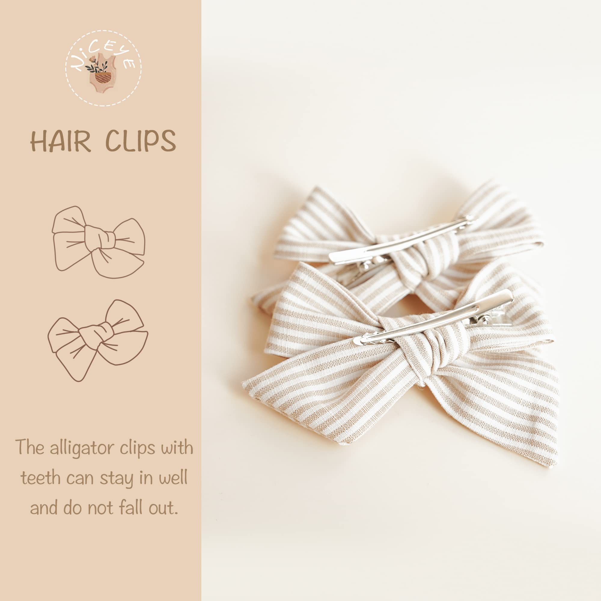 Niceye 24 Pack Baby Girl Hair Clips Set - Handmade Hair Bows & Barrettes with Alligator Clips for Infants, Toddlers & Kids | Perfect for Parties, School & Daily Outfits