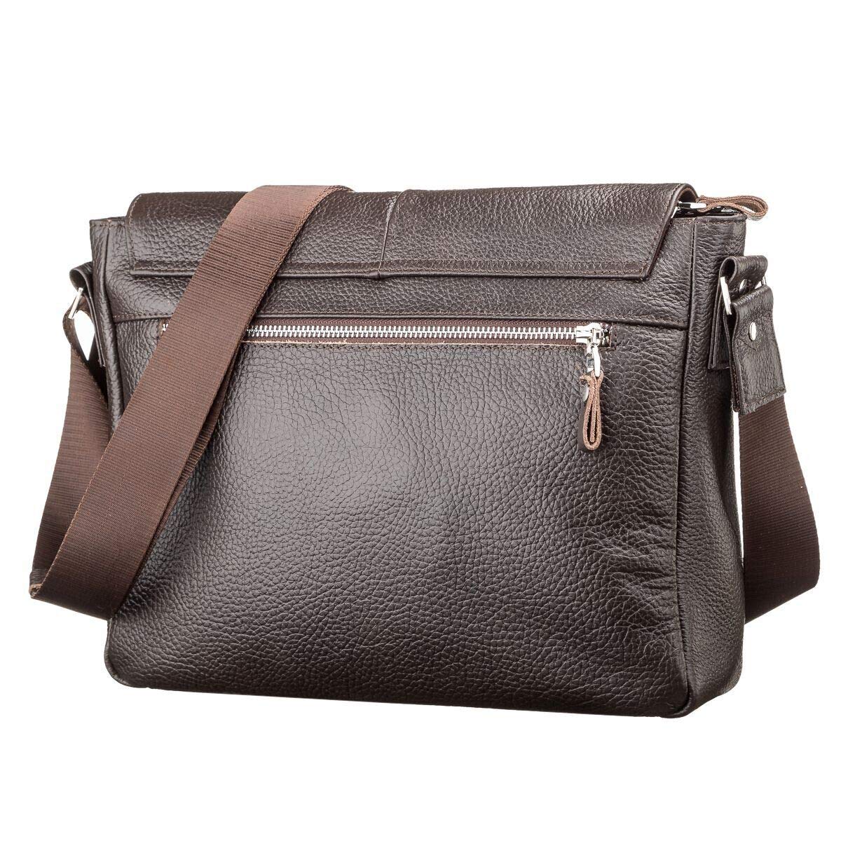 Premium Genuine Leather Messenger Bag for Men - Durable Business Briefcase & Work Laptop Bag - Shvigel 00798 - Perfect for Office, Travel & Daily Commute