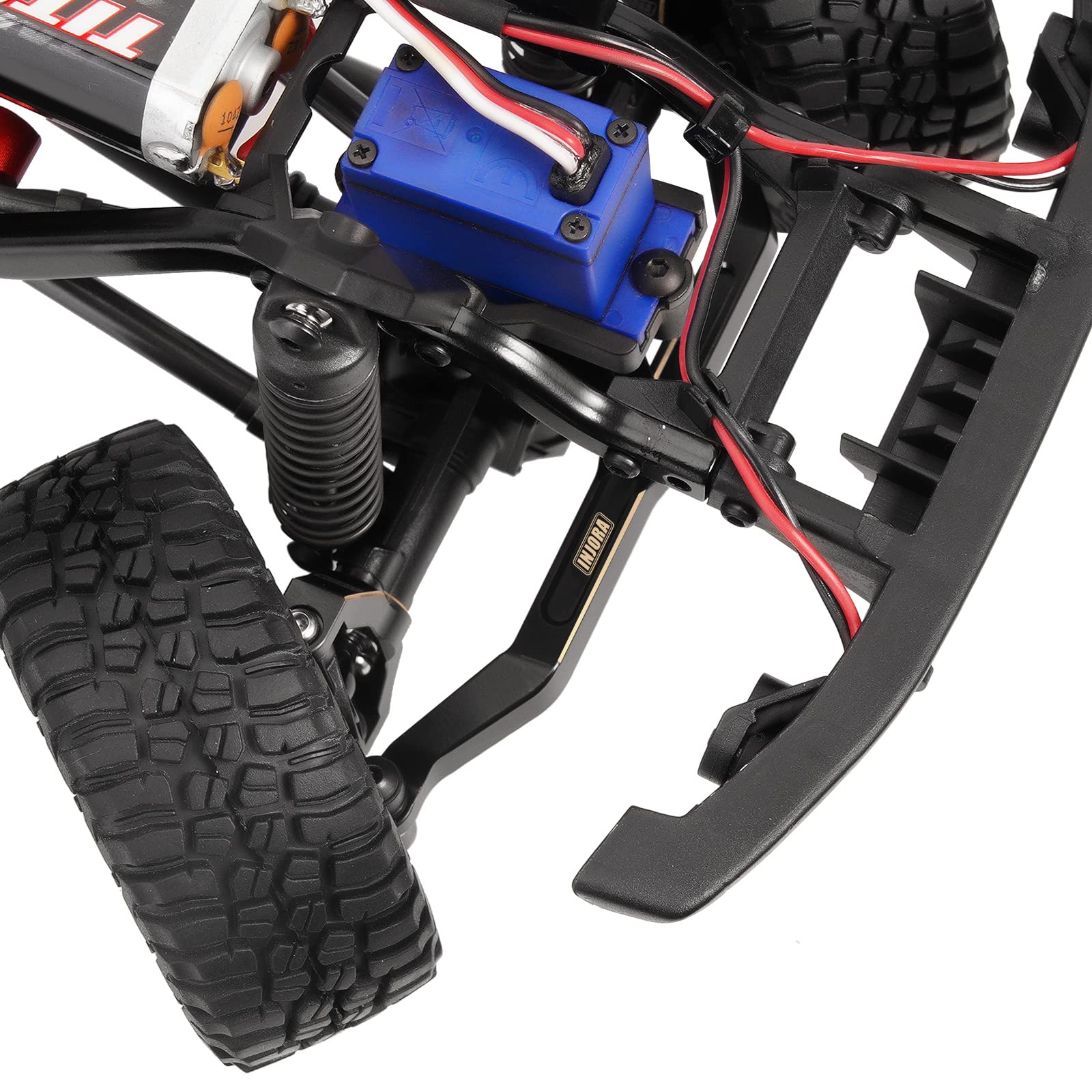INJORA Black Brass Steering Link for TRX4M Upgrade Parts - 1/18 Scale RC Crawler Car Accessories - High Clearance 12g Weight - Perfect for Off-Road Crawling & Trail Performance