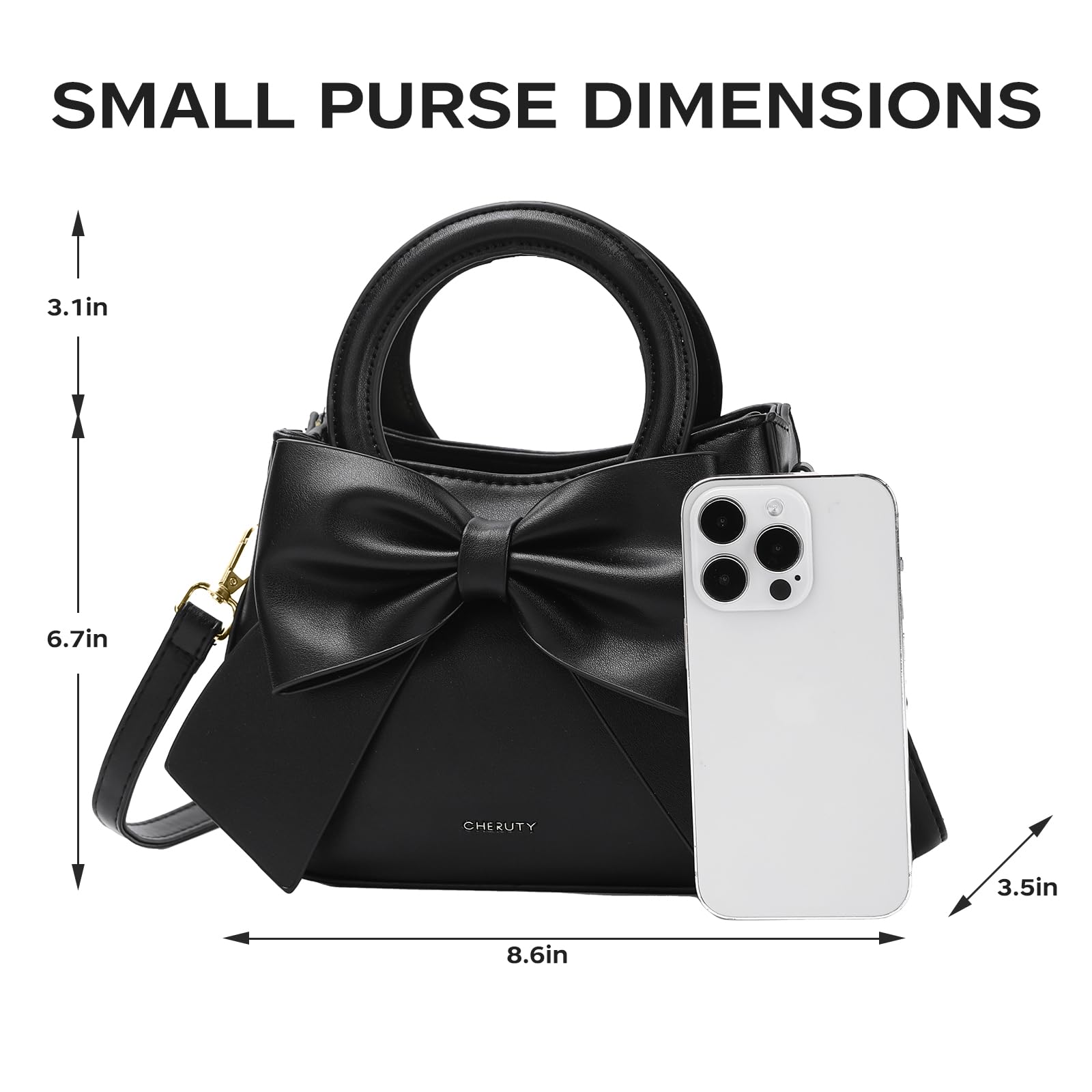 Stylish Vegan Leather Crossbody Bag for Women - Small Purse with Top Carry Handle & Cute Bow Knot | Perfect for Everyday Use, Travel & Shopping