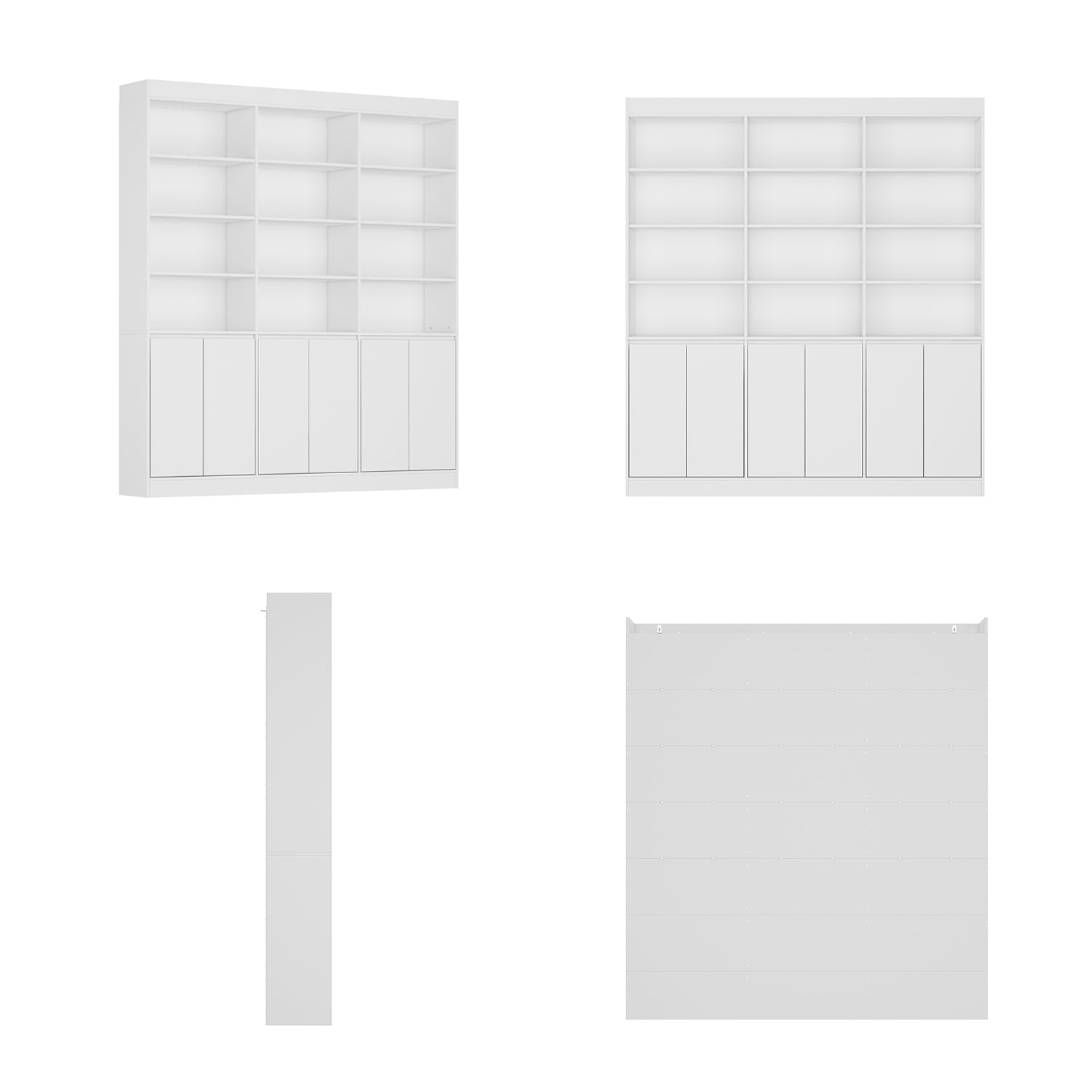 Modern MDF Bookcase with Ample Storage - Elegant Shelving Unit with Doors for Living Room and Office - Perfect for Home Library, Office Organization & Stylish Display