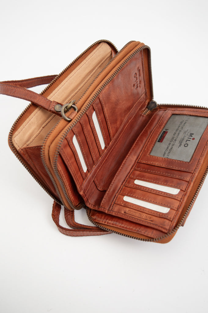 Premium Genuine Leather Handbag 500 in Cognac - Stylish & Durable Women's Shoulder Bag for Work, Travel & Everyday Use