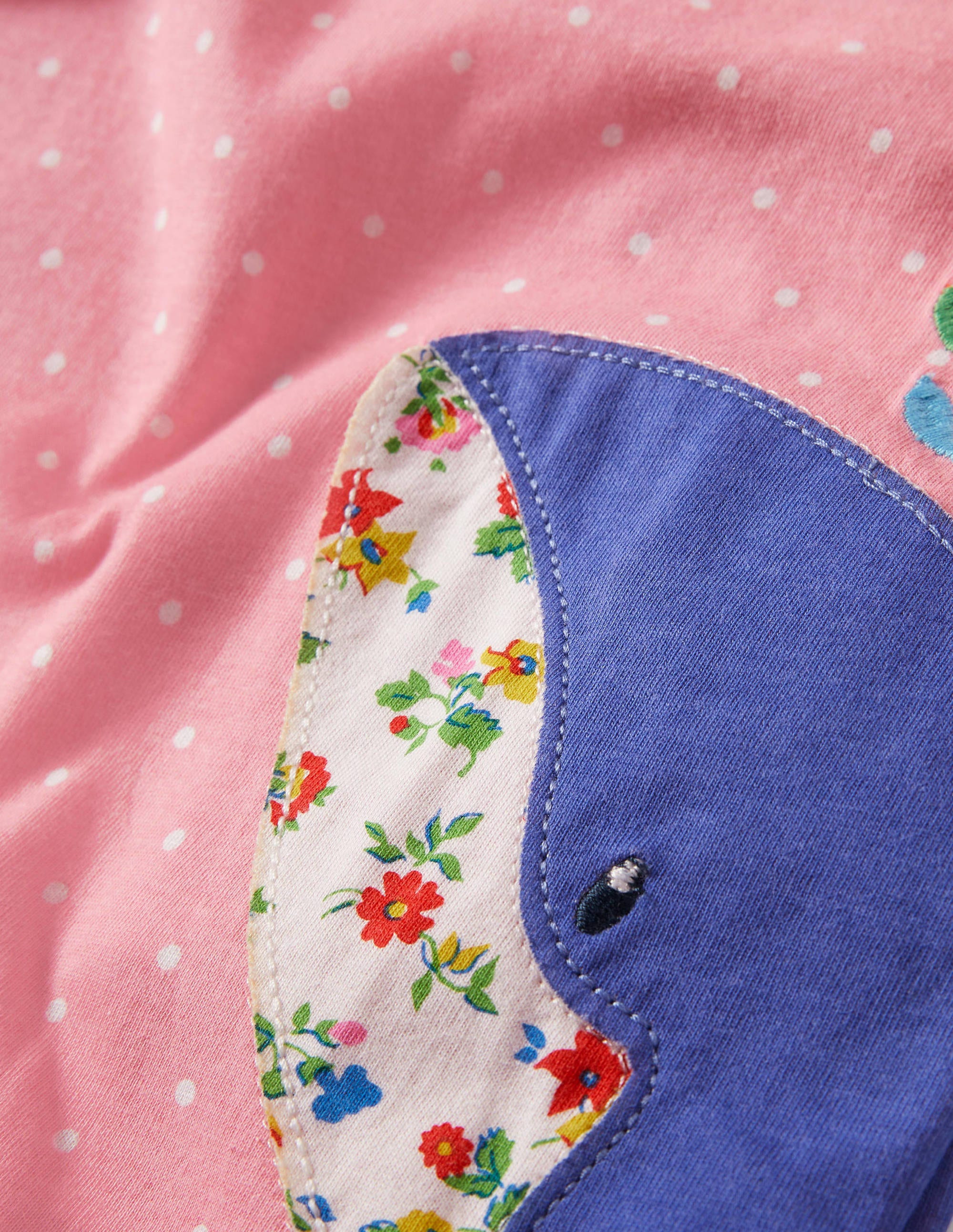 Whale Appliqué Pink Spot Jersey Romper for Baby Girls - Perfect for Playdates, Photoshoots & Casual Outings