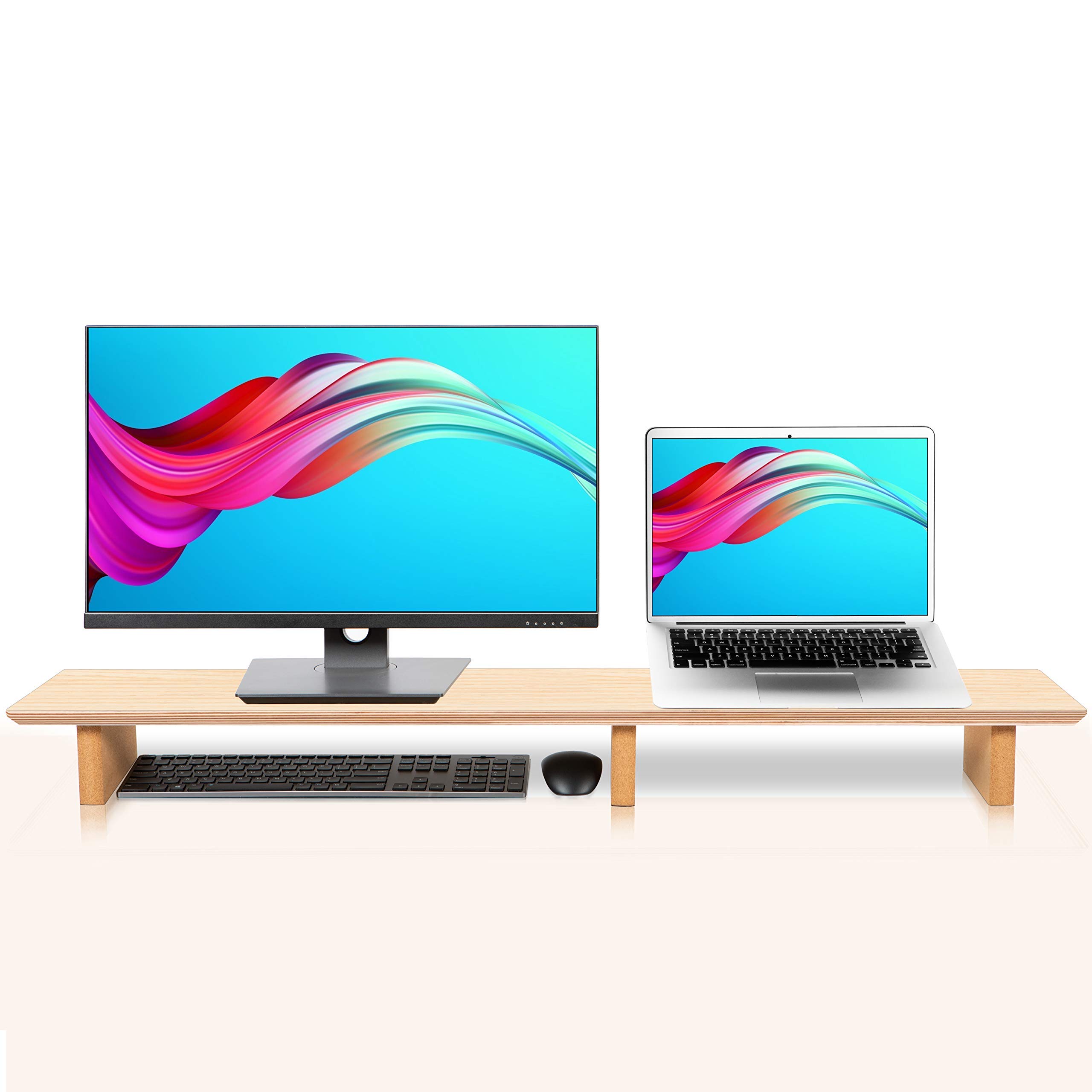 Premium Leather Desk Pad & Monitor Stand - Ergonomic Office Accessory for Laptop & Computer Setup - Perfect for Home & Office Workspace