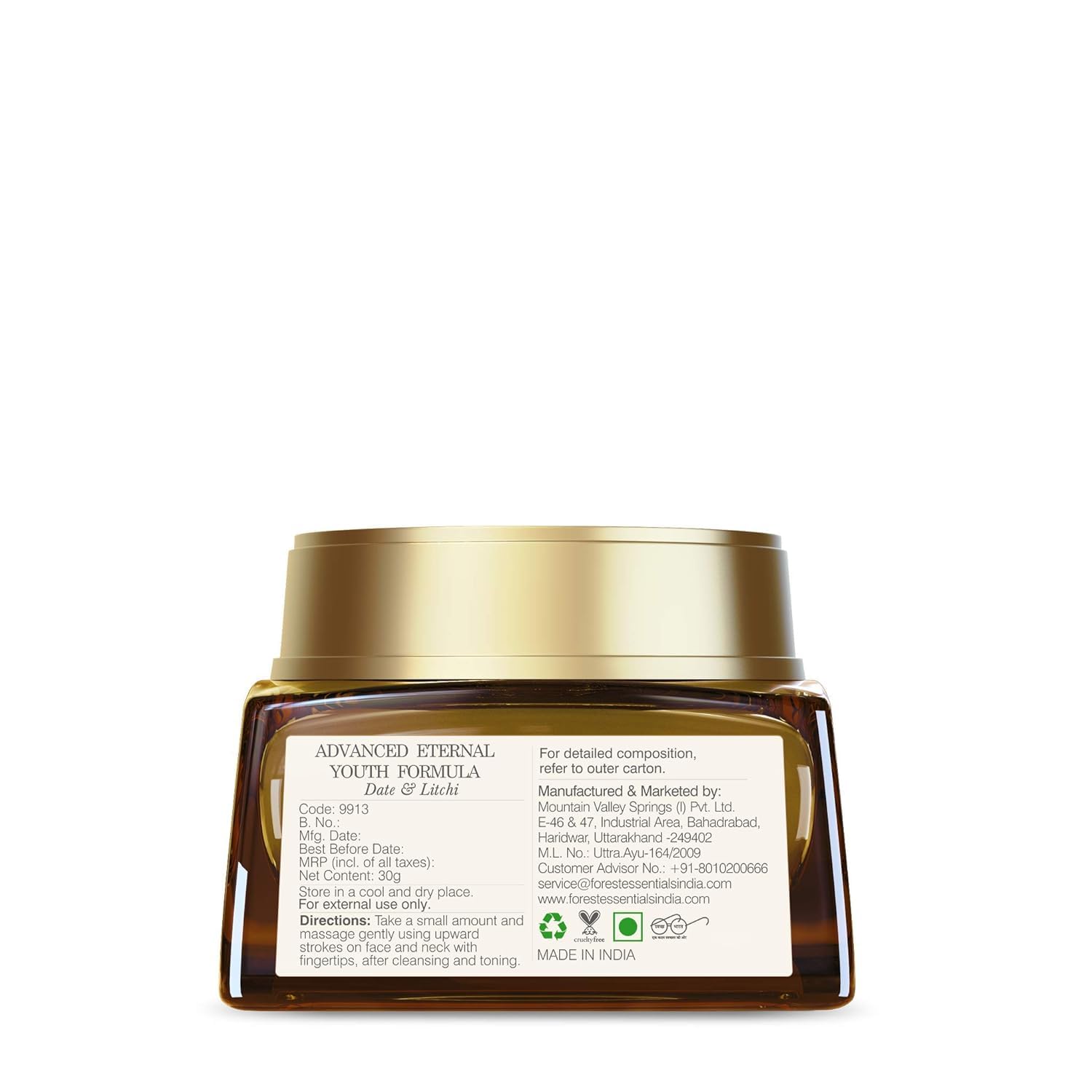 Forest Essentials Advanced Eternal Youth Formula Night Cream - Anti-Aging, Hydrating & Rejuvenating for Glowing Skin | Perfect for Nighttime Skincare Routine & Dry Skin Care