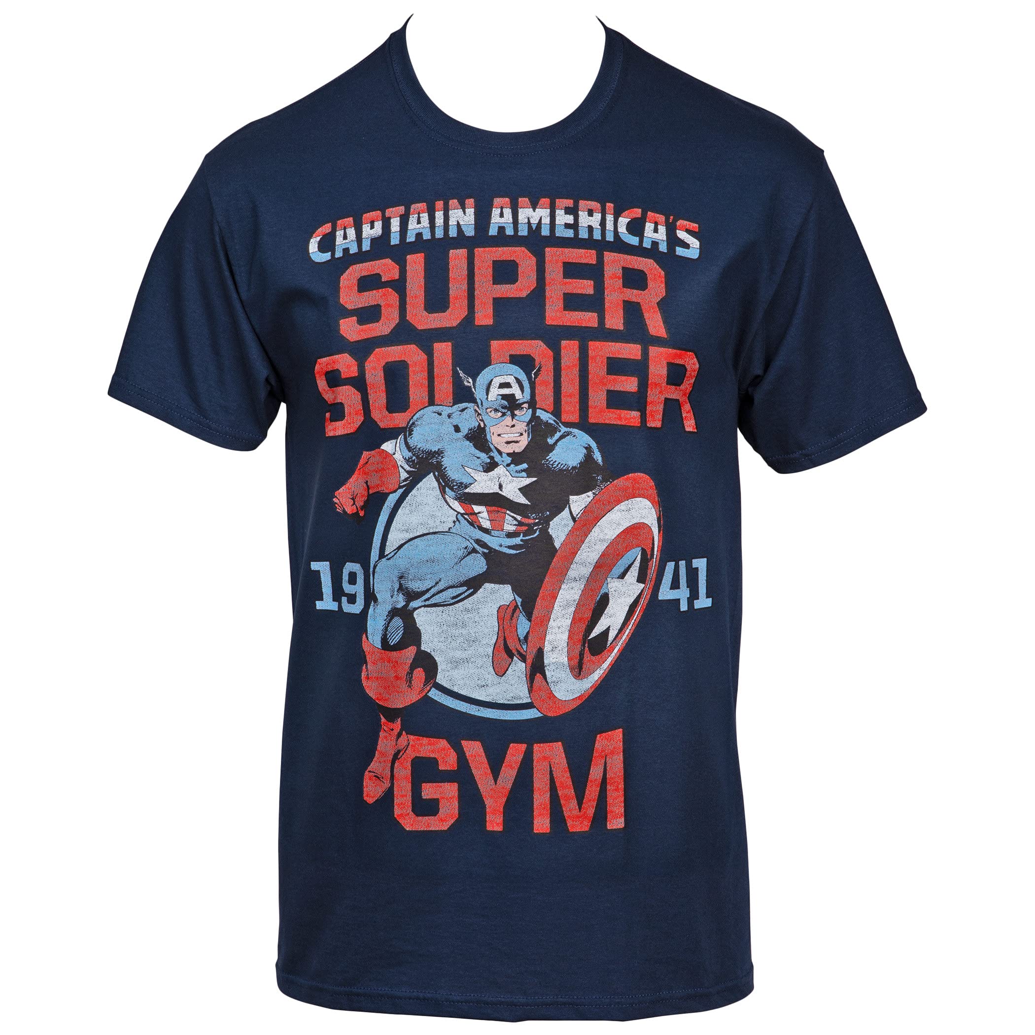Marvel Captain America Super Soldier Gym Est. 1941 T-Shirt - Vintage Superhero Workout Tee for Men & Women | Perfect for Gym, Cosplay, and Comic Con