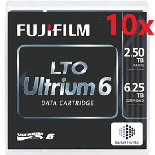Fuji LTO Ultrium 6 Tape Cartridge 10 Pack - High Capacity Data Storage Backup Solution for Servers, Archives & Cloud Storage