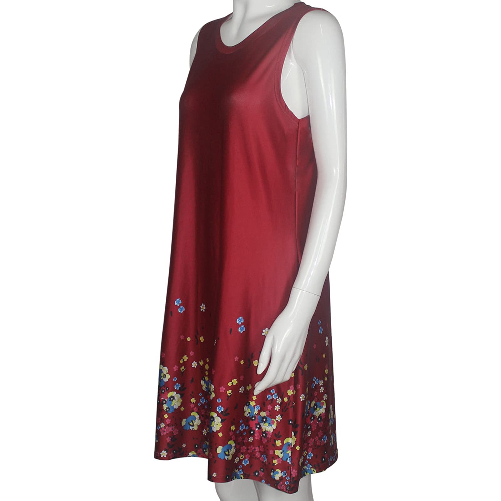 2022 Fashion Women's Casual Sleeveless Bohemian O-Neck Tank Dress - Plus Size Summer Short Dress for Beach, Vacation & Outdoor Activities