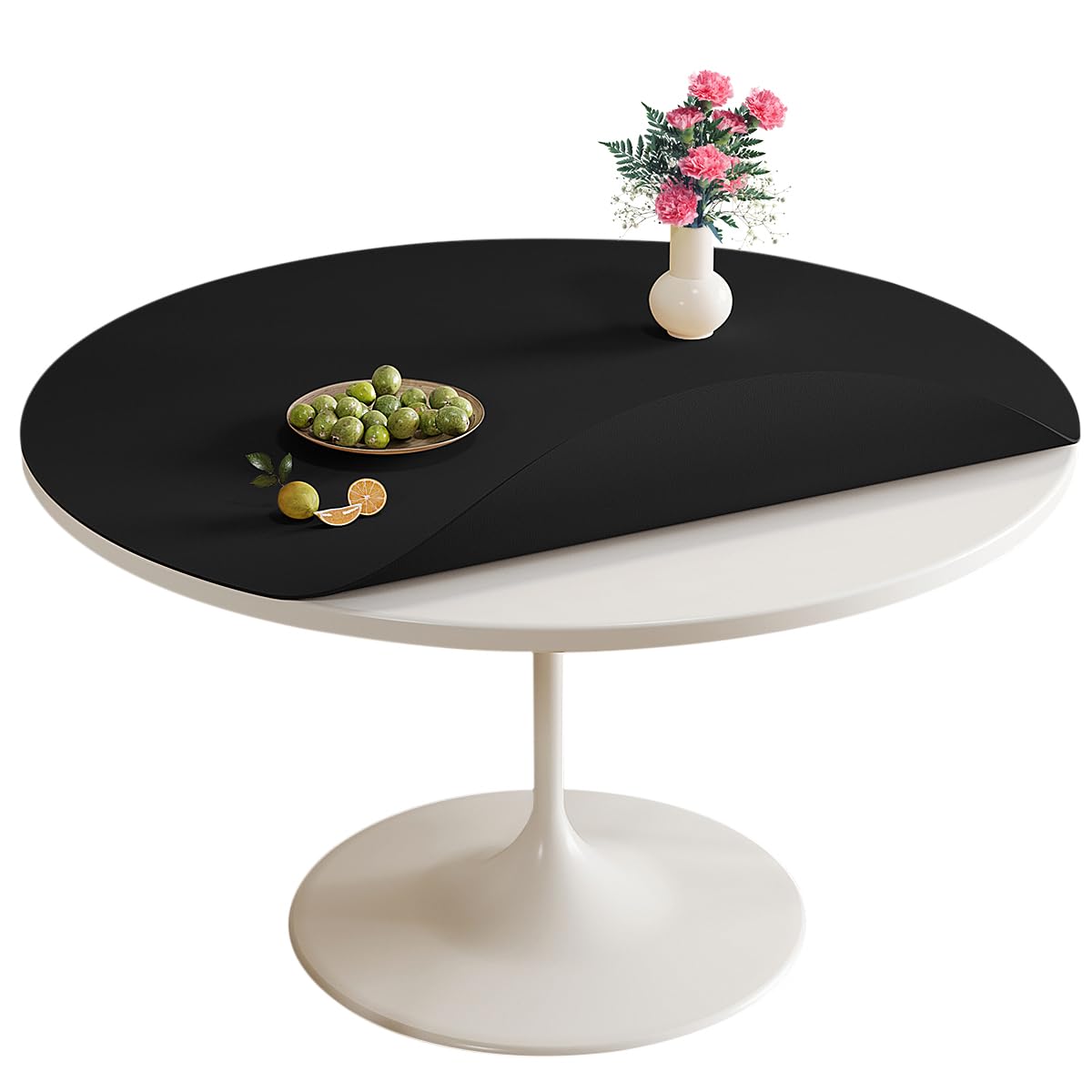 Round PVC Table Cover Protector - Waterproof, Stain & Dirt Resistant - 35.4