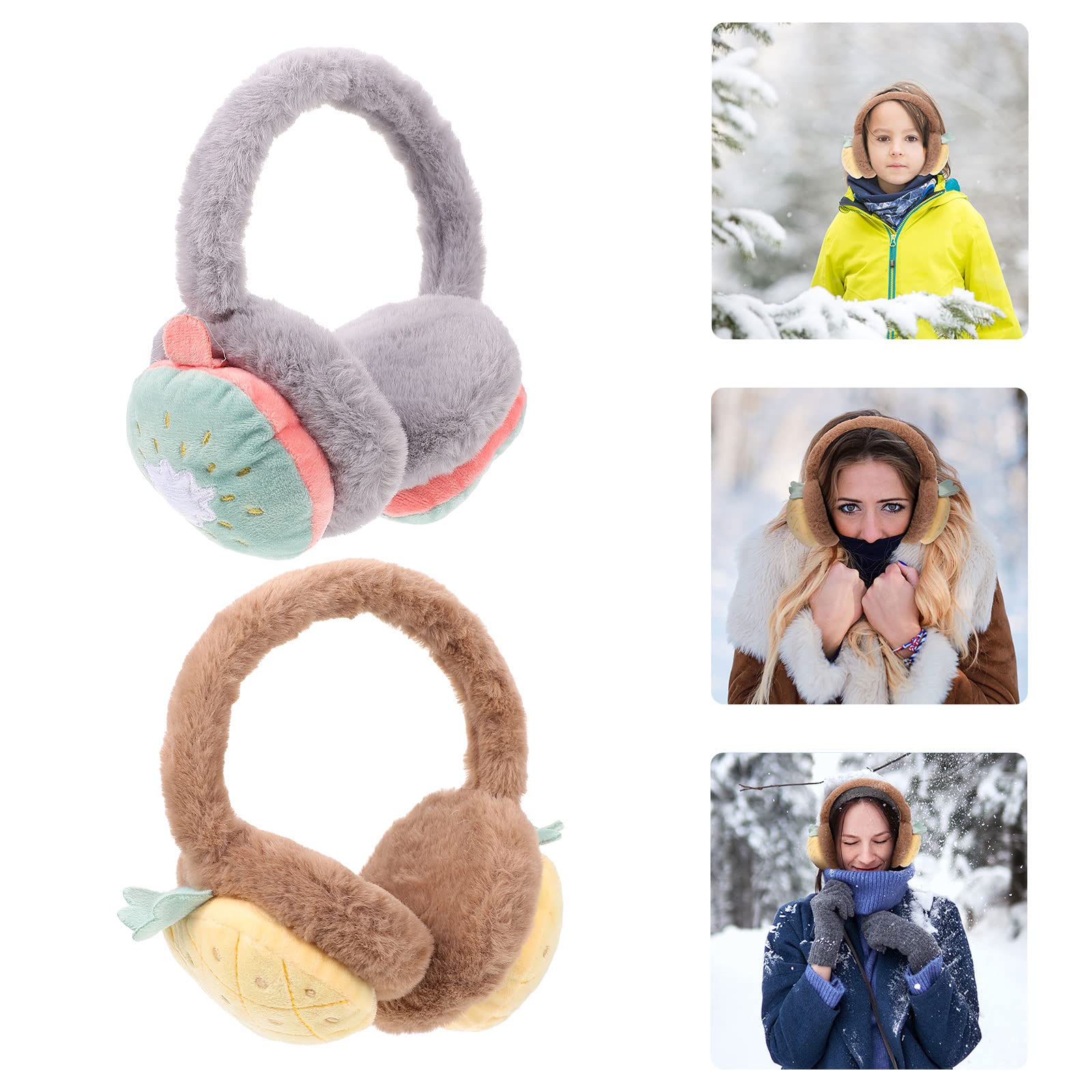 Heallily 2-Pack Plush Winter Ear Warmers for Women & Girls – Soft Fleece Earmuffs for Cold Weather, Outdoor Sports, and Daily Winter Use