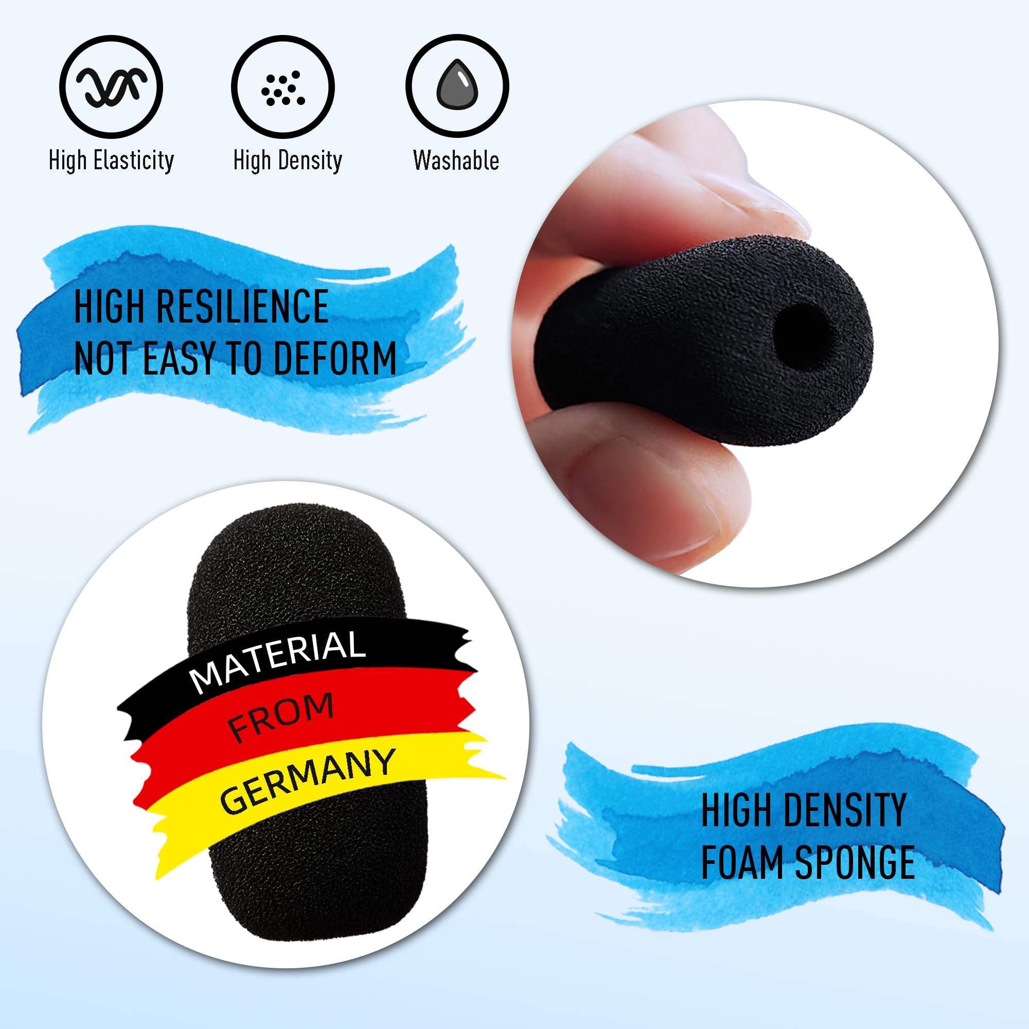 10-Pack Mini Foam Windscreens for Microphones - High-Density Lavalier Mic Covers for Noise Reduction - Perfect for Podcasting, Streaming, and Voice Recording