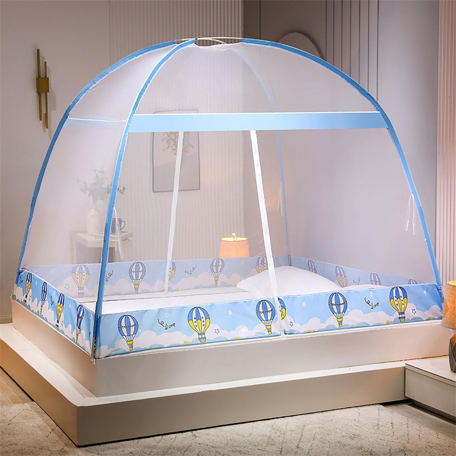 Foldable Mosquito Net Tent - Portable Pop Up Double Door Mesh Bottom Tent for Camping, Travel, Backpacking, Hiking, and Outdoor/Indoor Use - Perfect for Backyard, Beach, and Patio Protection