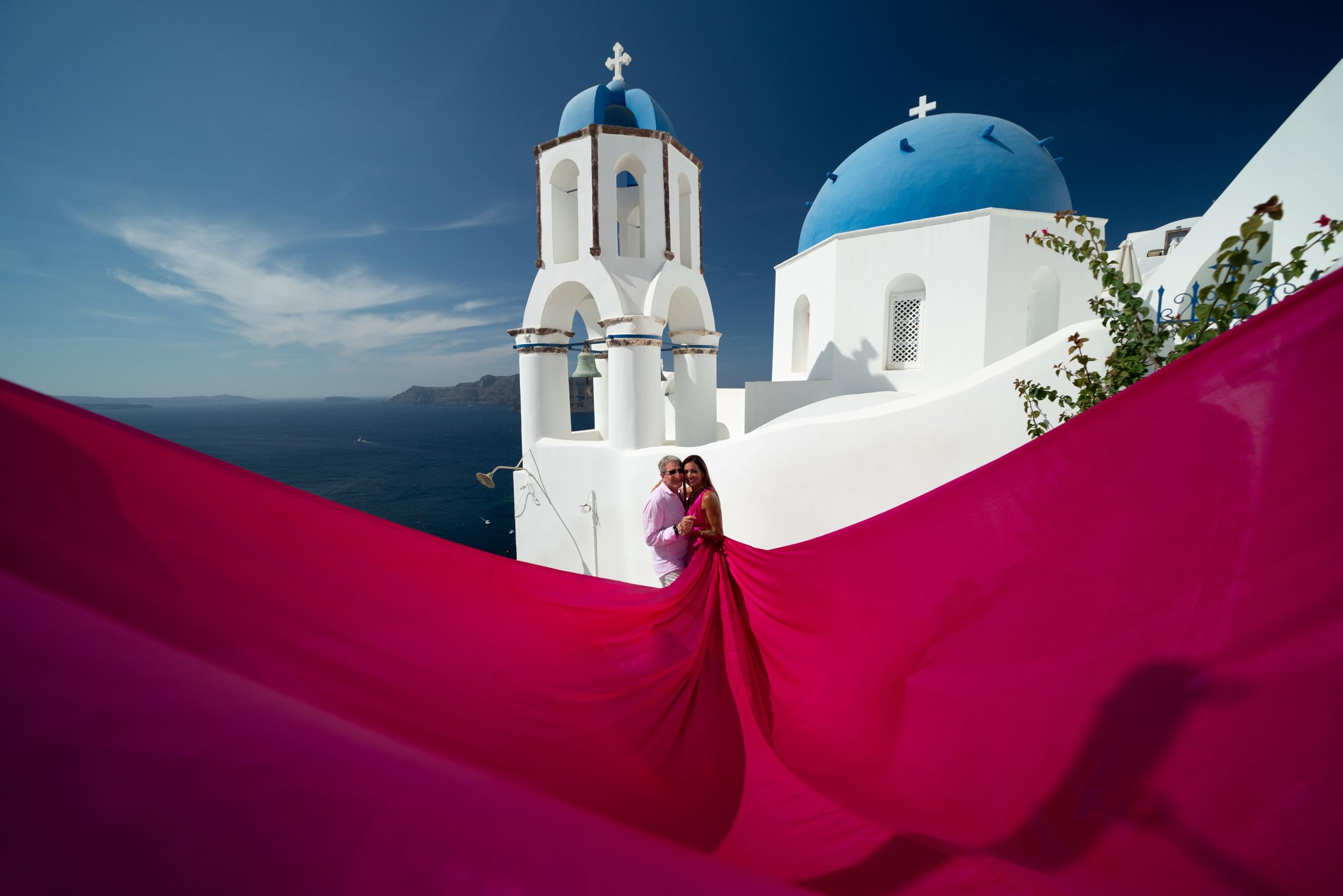 Fuchsia Infinity Dress - Long Satin Maxi Dress with Train | Elegant Flowy Flying Dress for Women | Perfect for Photoshoots, Baby Showers & Santorini Vacations | Satin Photography Dress for Special Occasions