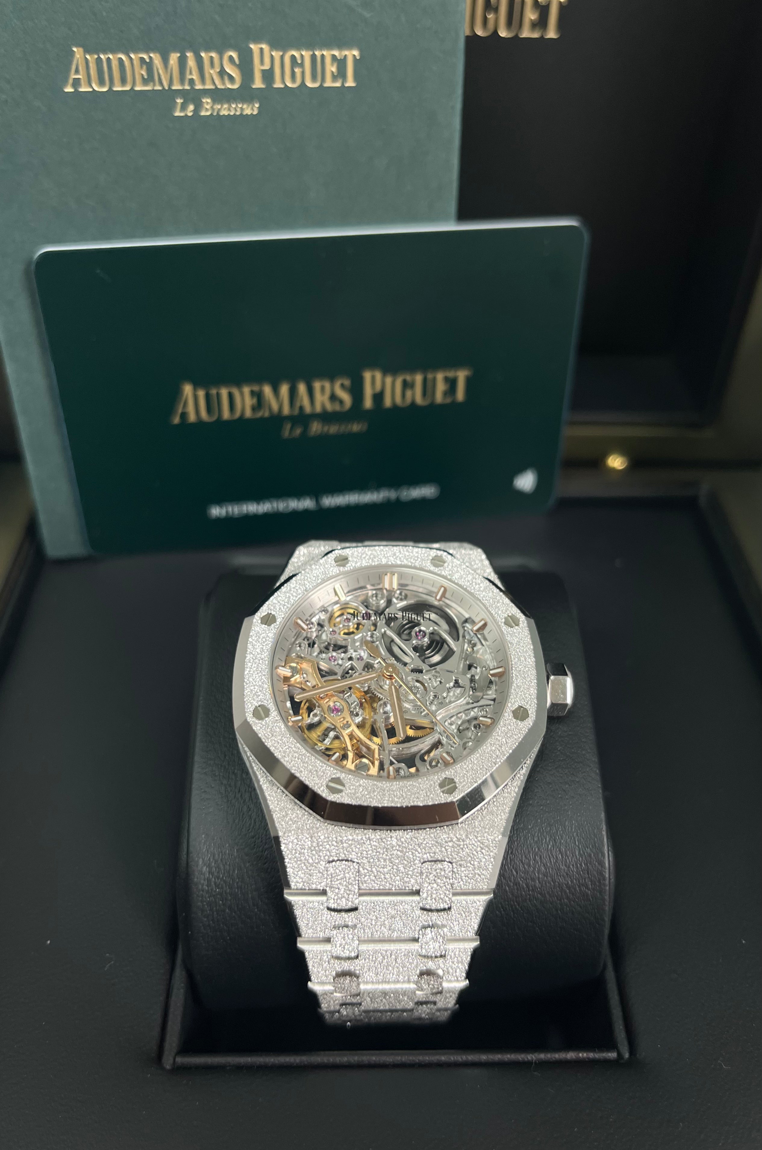 Audemars Piguet Royal Oak Double Balance Wheel Openworked Frosted Skeleton Watch - 37mm Stainless Steel Ref#15466BC.GG.1259BC.01 - Luxury Timepiece for Men, Perfect for Business Meetings & Special Occasions