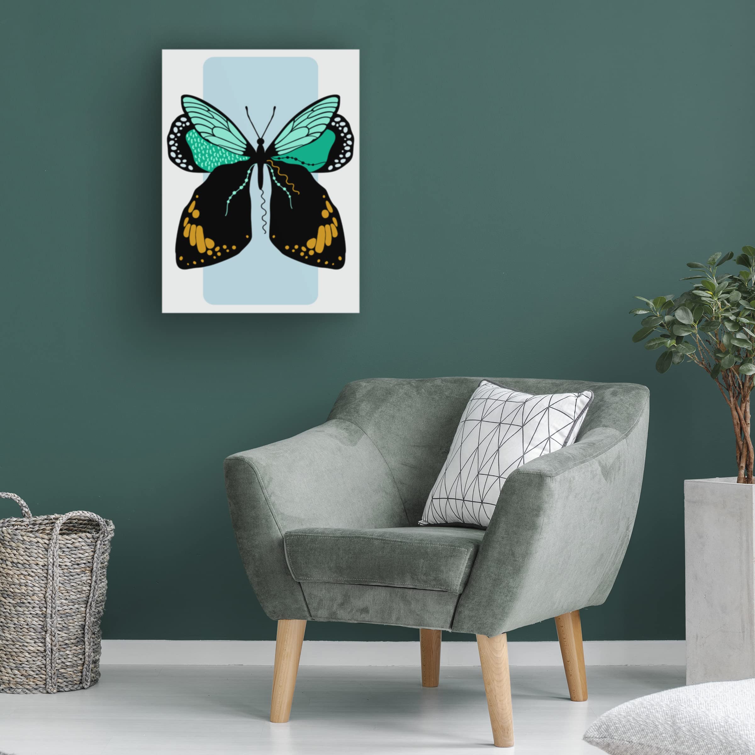 Trademark Fine Art 'Butterfly' Canvas Wall Art by Ayse - Elegant Home Decor for Living Room, Bedroom & Office