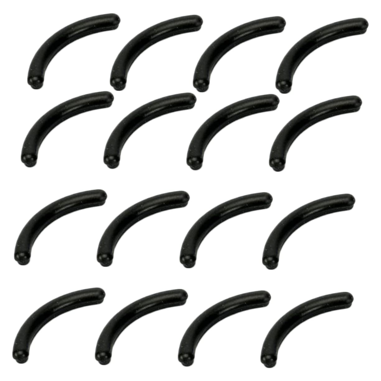 16 Pack Black Silicone Eyelash Curler Refill Pads - Safe & Professional Replacement Pads for Mascara & Eyeliner - Perfect for Salon, Home & Travel Use