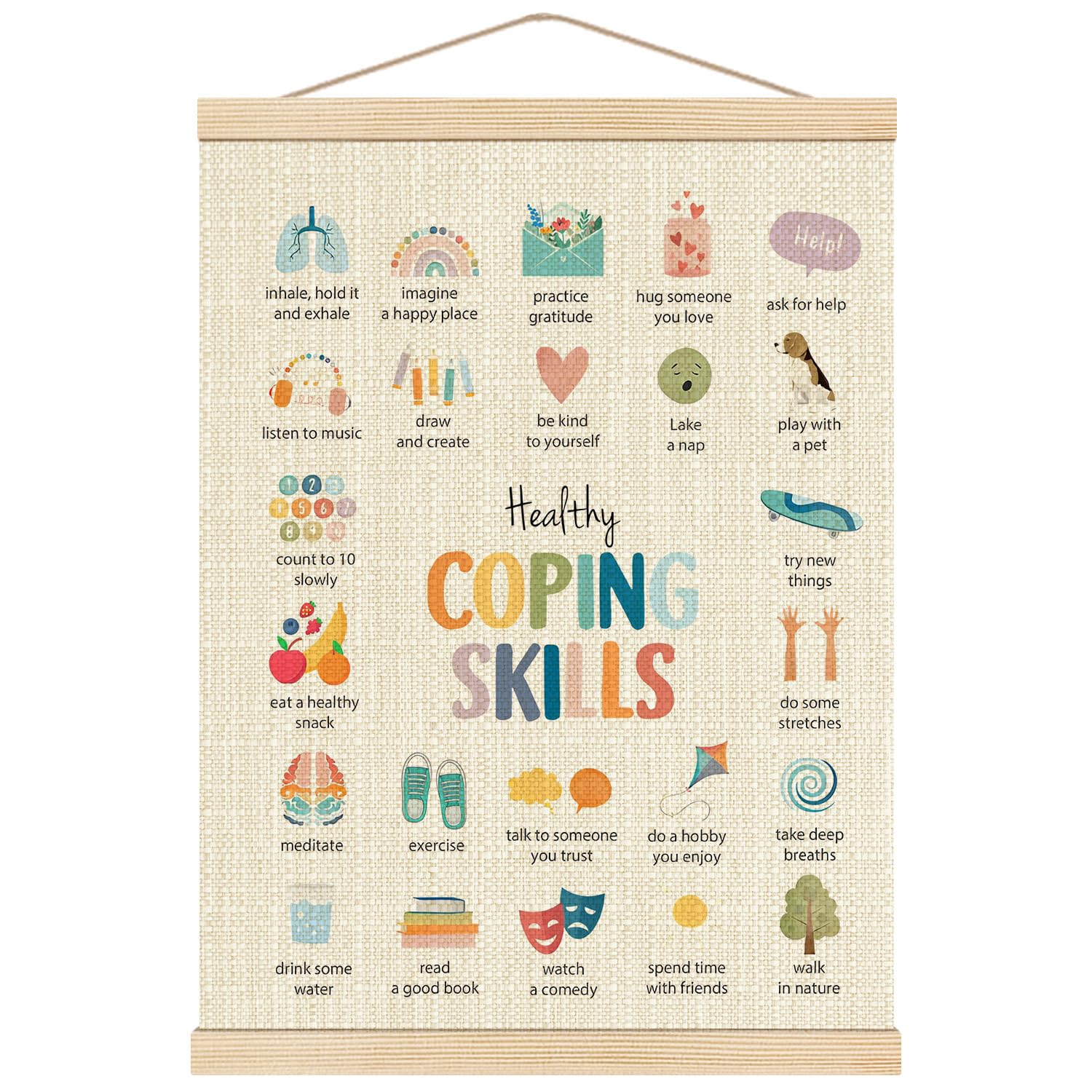 Boat Wades Mental Health Anxiety Relief Poster - 12x16 Inch CBT Coping Skills Wall Art for Classroom, Therapy Office & Calming Corner - Durable Hanging Banner Decor for School Counselors & Mental Wellness Spaces