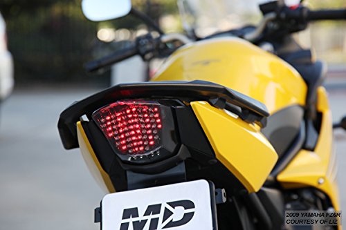 Smoke Lens Sequential LED Tail Lights for 2009-2017 Yamaha FZ6R - High Visibility Motorcycle Brake Lights for Night Riding & Enhanced Safety