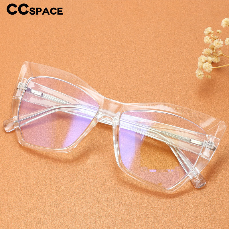 CCspace Women's Full Rim Square Cat Eye Titanium Eyeglasses Frame - Lightweight TR90 Material for Comfort - Perfect for Office, Reading & Fashion Accessories