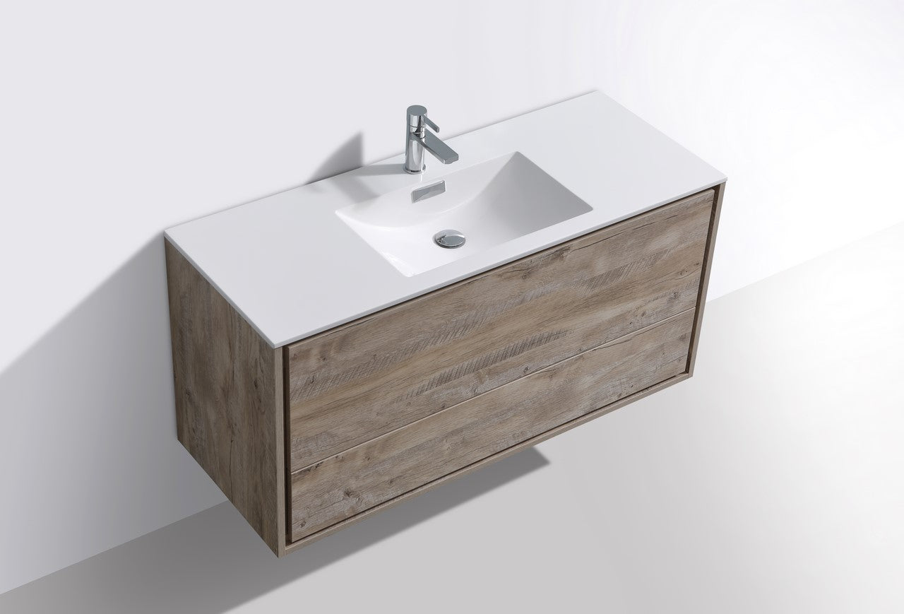 KubeBath DeLusso 48 Inch Single Sink Wall Mount Modern Bathroom Vanity - Perfect for Small Bathrooms, Powder Rooms & Contemporary Home Decor