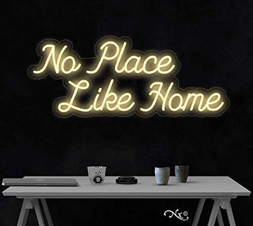 Custom No Place Like Home LED Neon Sign - Handmade in USA | Perfect for Living Room, Bedroom, Bar & Cafe Decor