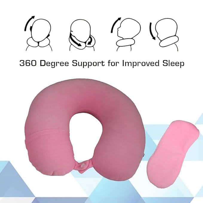 **Breedlove Travel Neck Pillow with Eye Mask & Earphone Case – Comfort Support for Neck Pain Relief, Airplane & Car Travel Essentials – Perfect for Long Flights, Road Trips & Commuting**