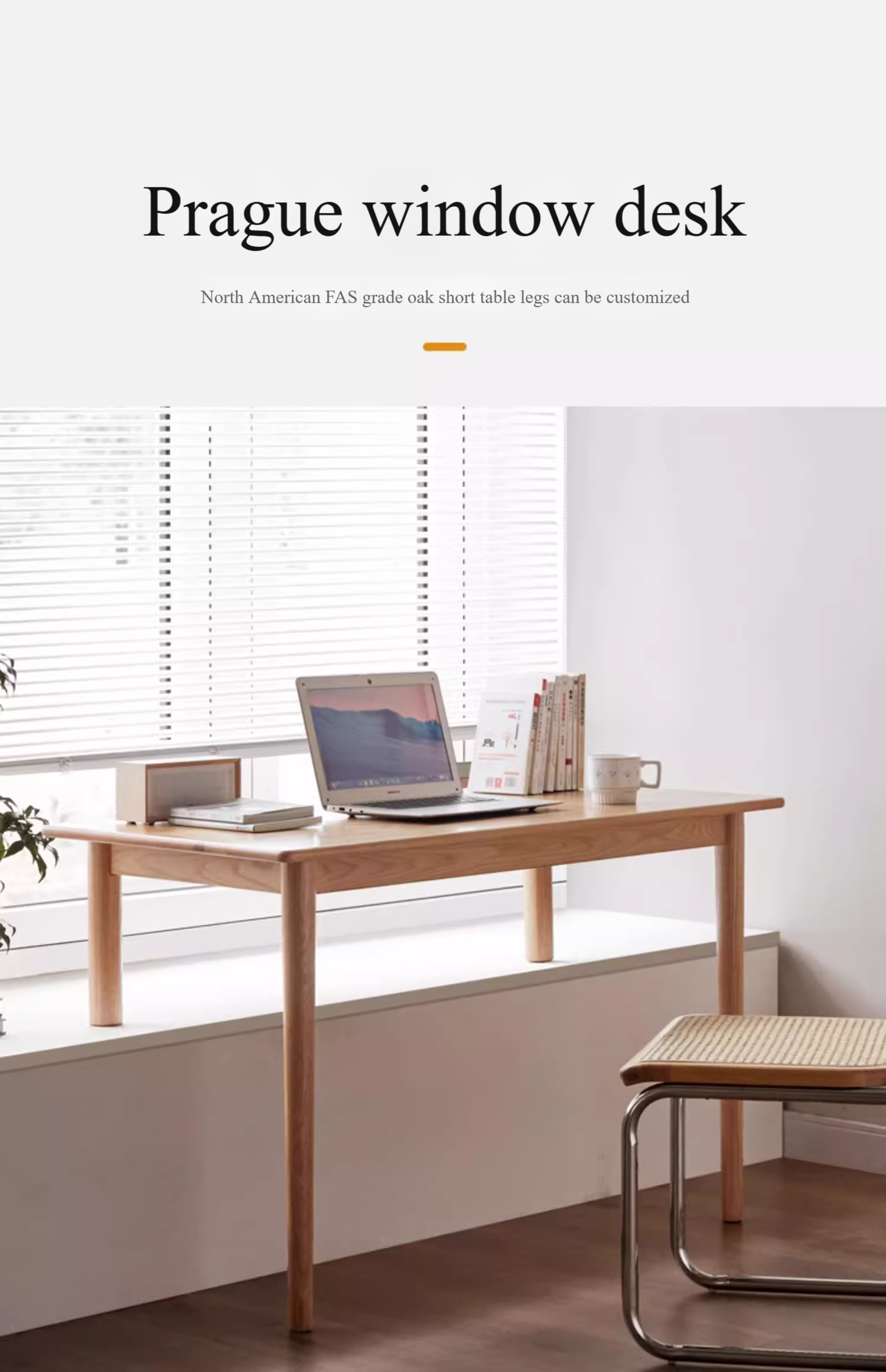Premium Oak Solid Wood Office Desk - Bay Window Writing Desk for Home & Workspace - Perfect for Study, Work, and Home Office Use
