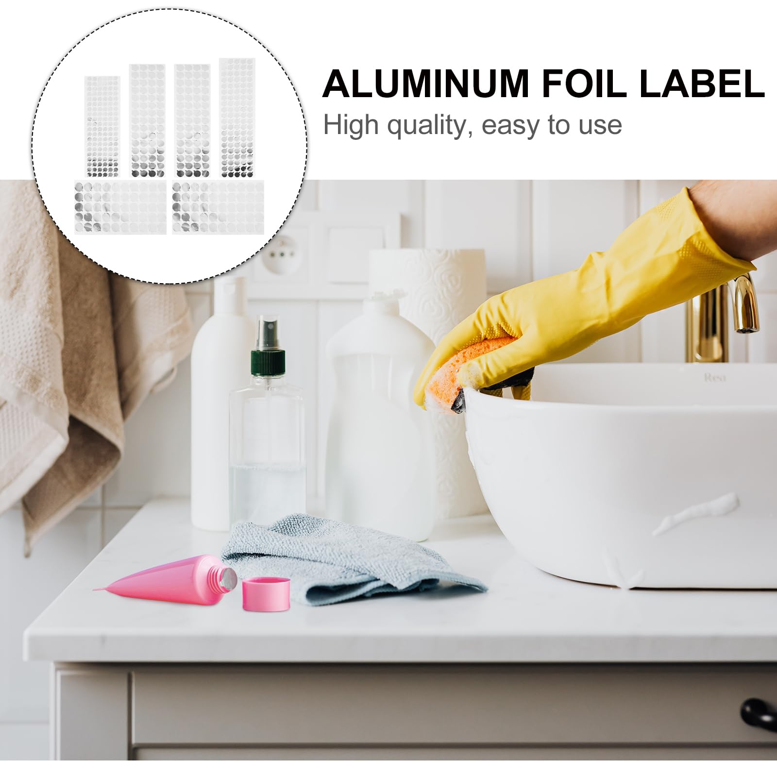 EXCEART Self-Adhesive Aluminum Foil Sealing Stickers - 6 Sheets Heat-Resistant Bottle Stoppers for Candle Making, DIY Crafts, Home Brewing & Cosmetic Containers | Perfect for Mason Jars, Essential Oils & Homemade Gifts