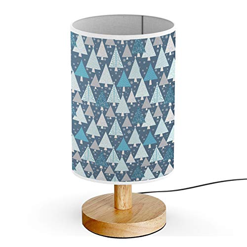ARTSYLAMP - Wooden Base Decorative Desk & Bedside Lamp with Fairytale Winter Forest Design - Perfect for Christmas Decor, Home Office Lighting, and Cozy Bedroom Ambience