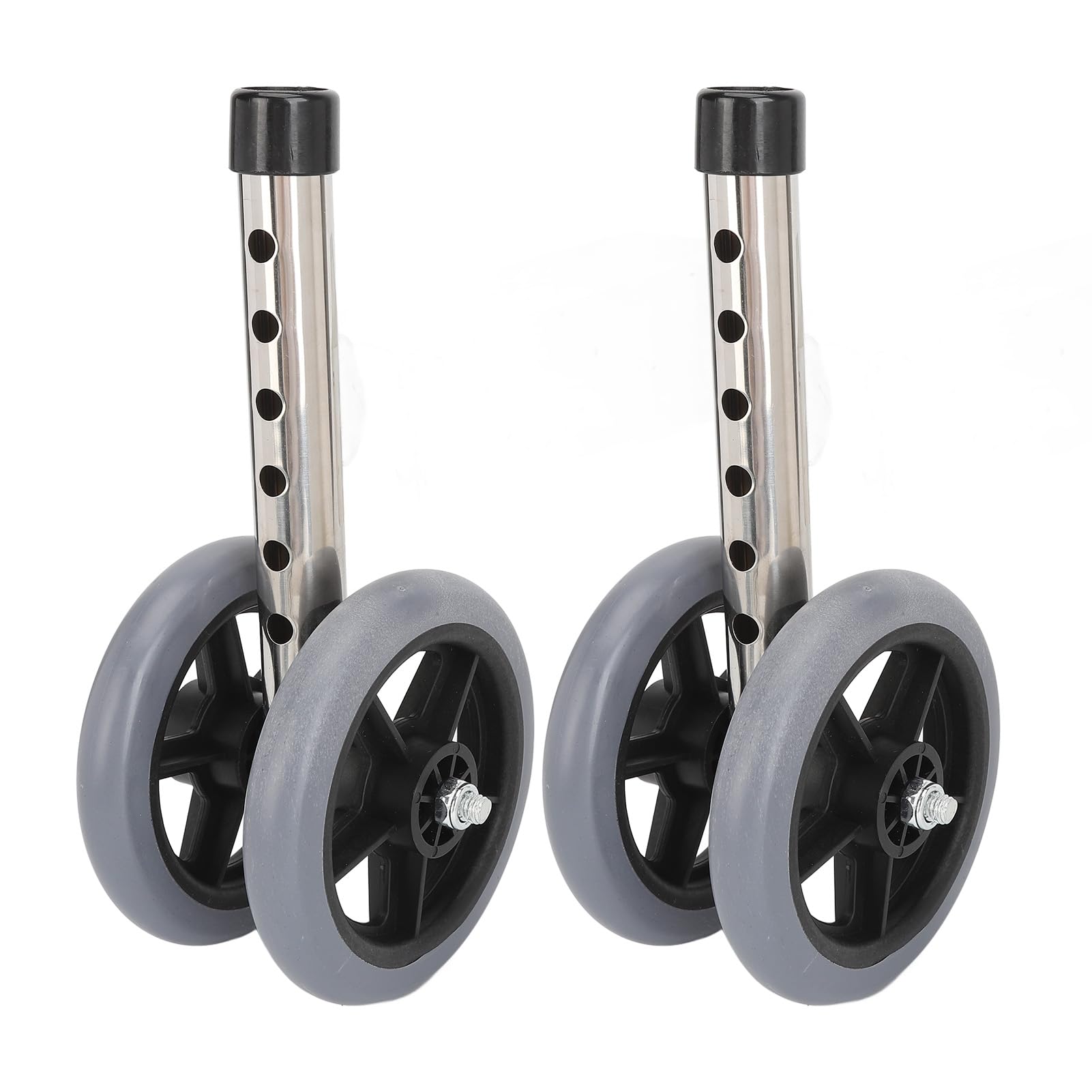2 Pcs Walker Replacement Wheels - Durable Walking Aid Accessories for Elderly & Mobility Support - Perfect for Indoor & Outdoor Use on Hard Floors & Pavement