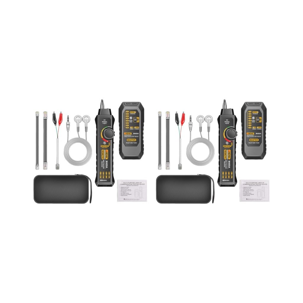 2-Pack Network Cable Tester Kit - RJ45 & RJ11 Line Finder with Optical CAT Detection - Professional Ethernet Cable Tester for Home, Office, and Data Center Networking Setup