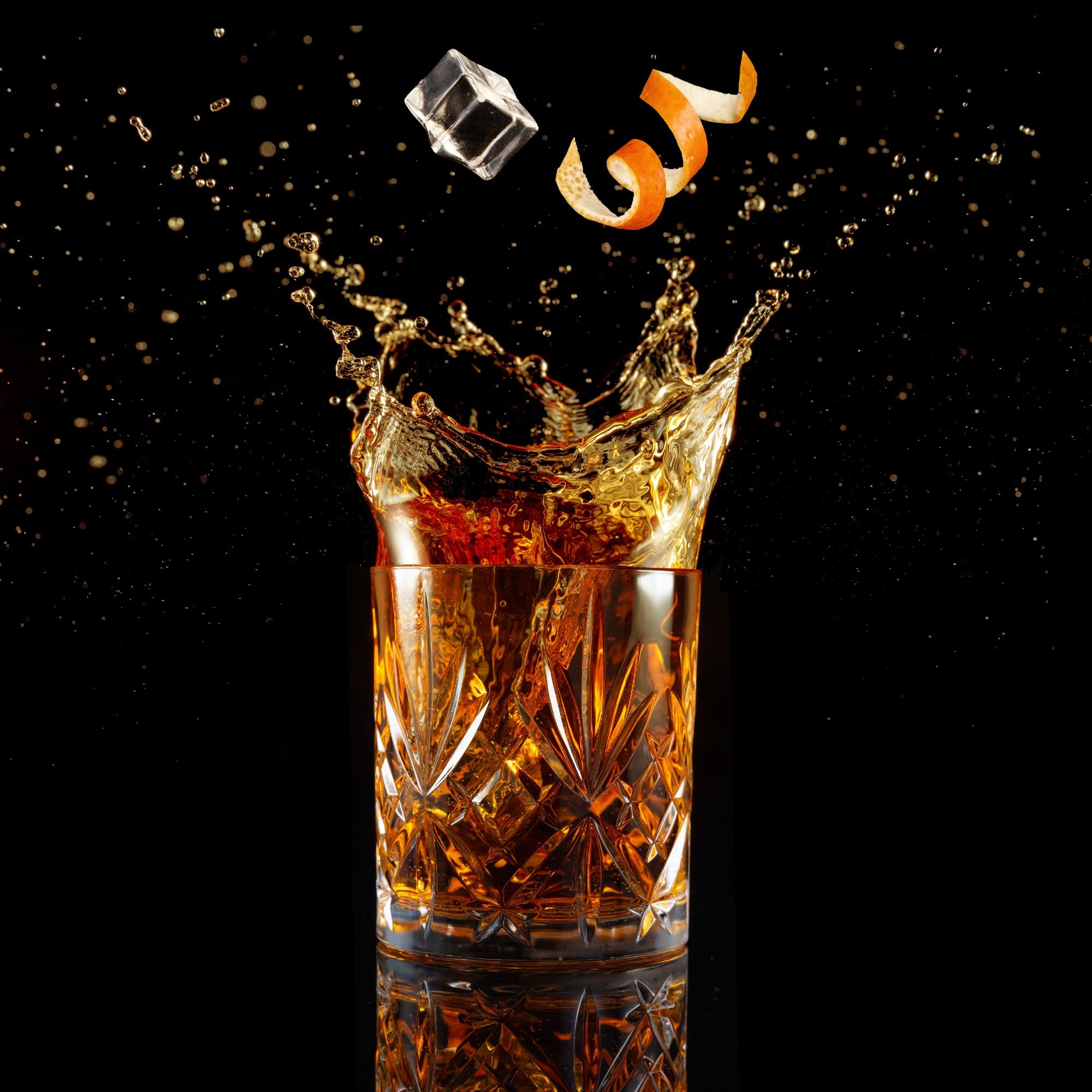 Bezrat 6-Piece Whiskey Glass Set - 10 oz Scotch & Bourbon Glasses for Cocktails & Gifts - Perfect for Home Bar & Parties