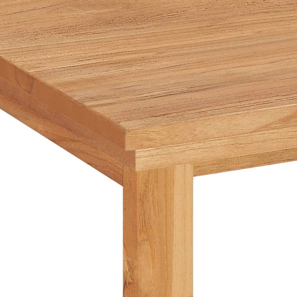 vidaXL Solid Teak Wood Desk - Rustic Farmhouse Style Medium-Sized Brown Writing Table | Perfect for Home Office, Study Room & Living Room as Computer Desk or Console Table