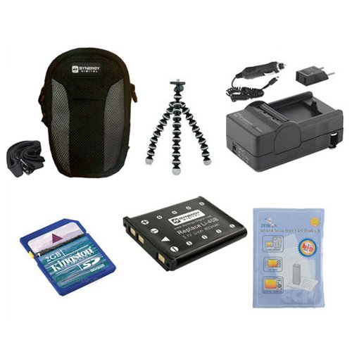 Olympus FE-5035 Digital Camera Accessory Kit with Battery, Charger, 2GB Memory Card, Case, Cleaning Kit & Tripod - Perfect for Travel, Photography & Vlogging