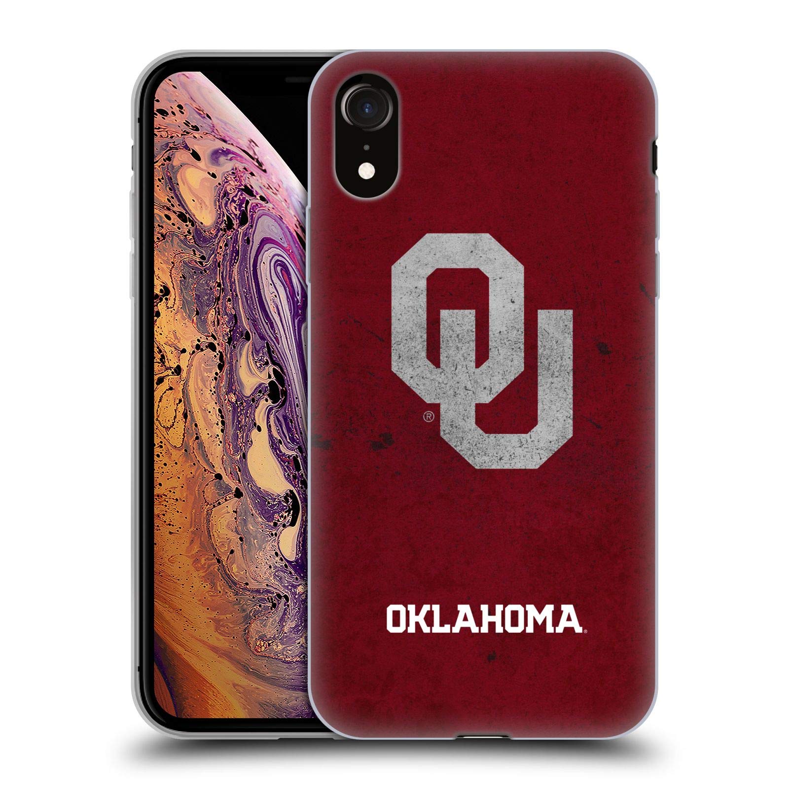 Officially Licensed University of Oklahoma OU Distressed Look Soft Gel Phone Case - Compatible with Apple iPhone XR - Perfect for OU Fans, Students & Alumni - Durable Protection for Everyday Use & Game Days