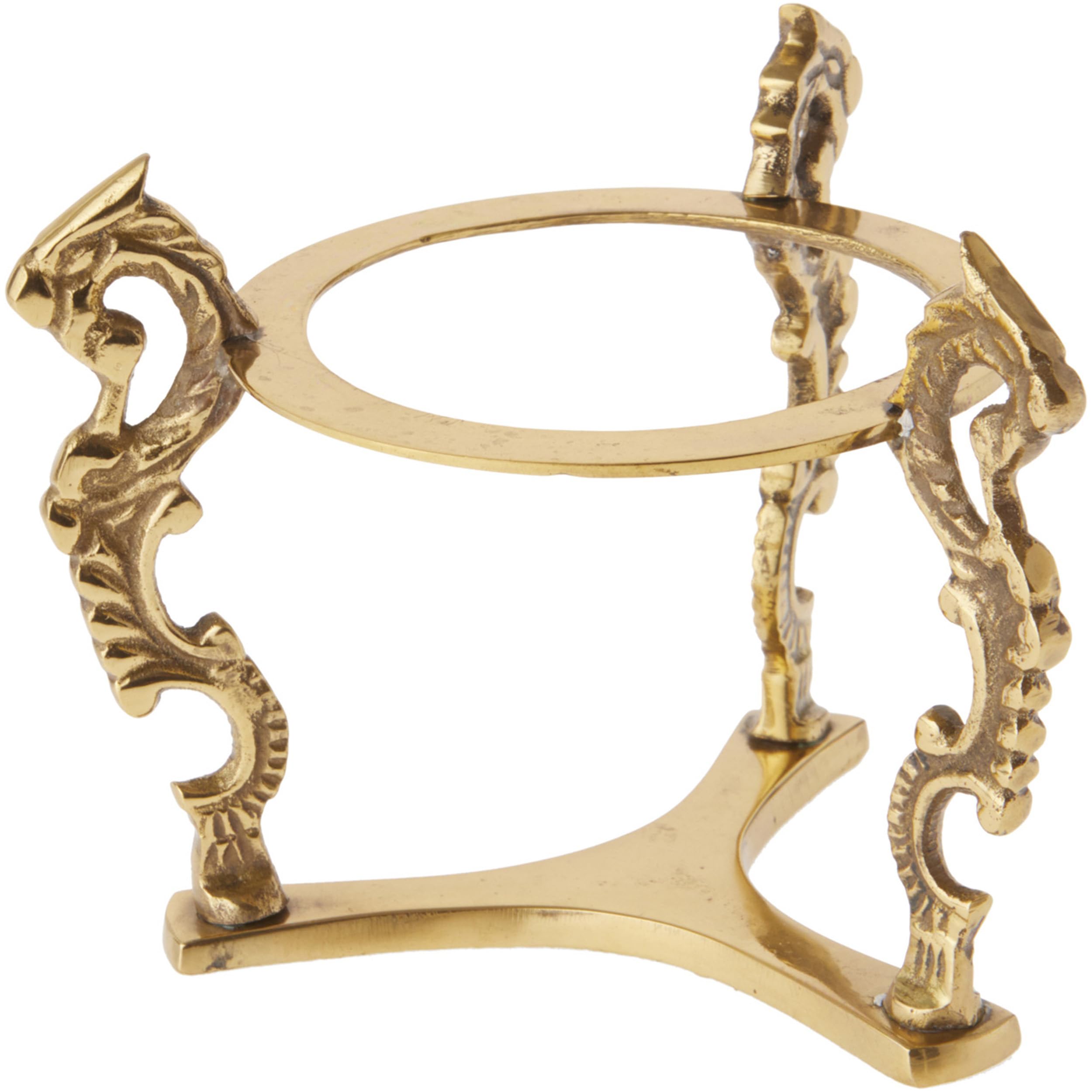 Bard's Brass Egg Stand Holder - Large Dragon Design, 2.75 Inch Diameter, Set of 2 - Perfect for Easter Decor, Table Centerpiece, or Fantasy Themed Kitchen Display